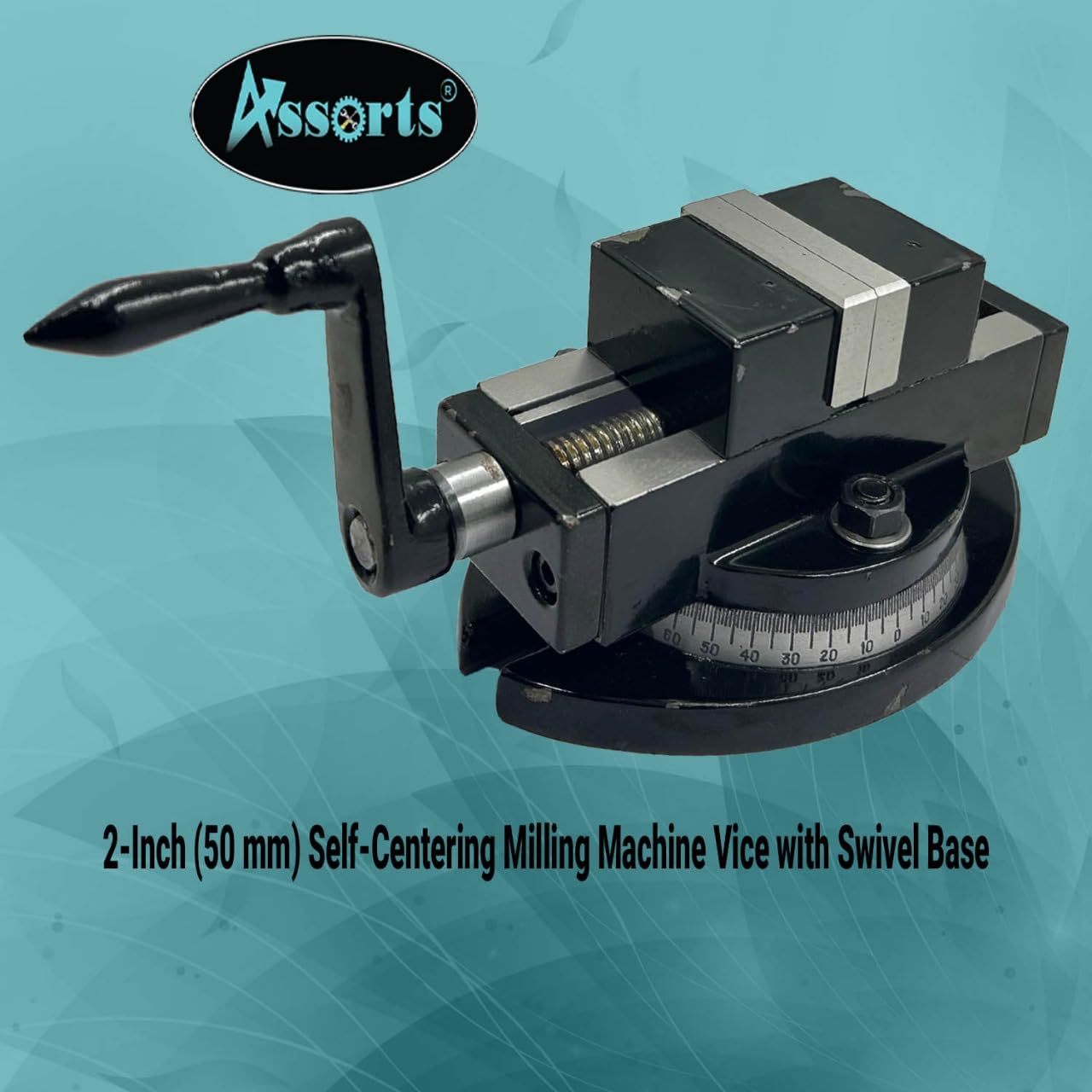 Self-Centering Milling Machine Vice with Swivel Base - 2