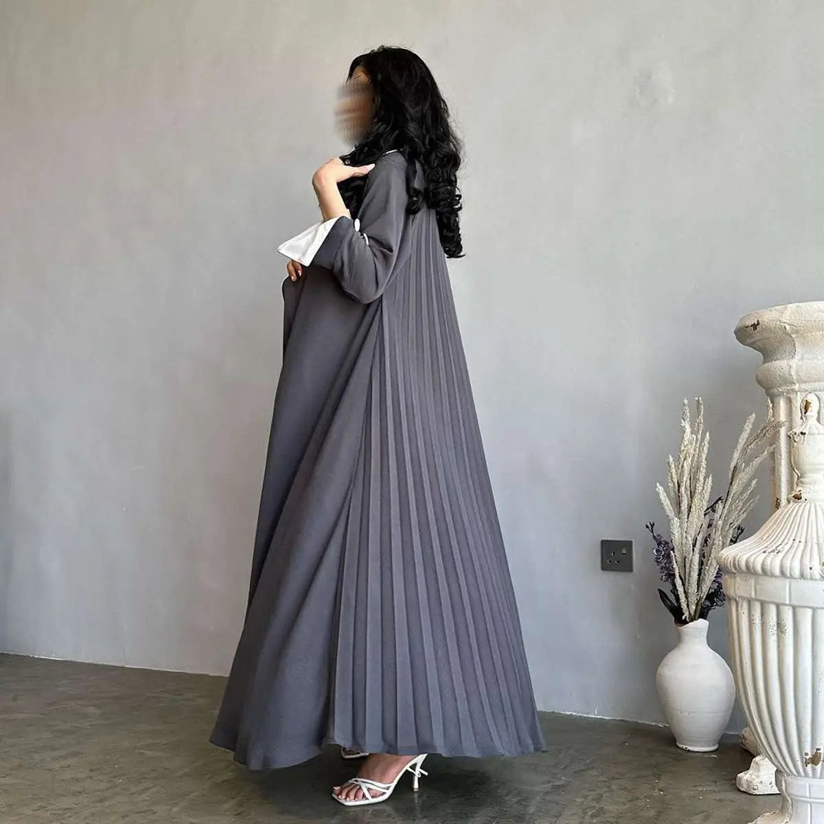 Elegant Muslim Women's Fashion Cardigan Open Abaya Dress - Modest Islamic Clothing for Prayer, Mosque & Everyday Wear