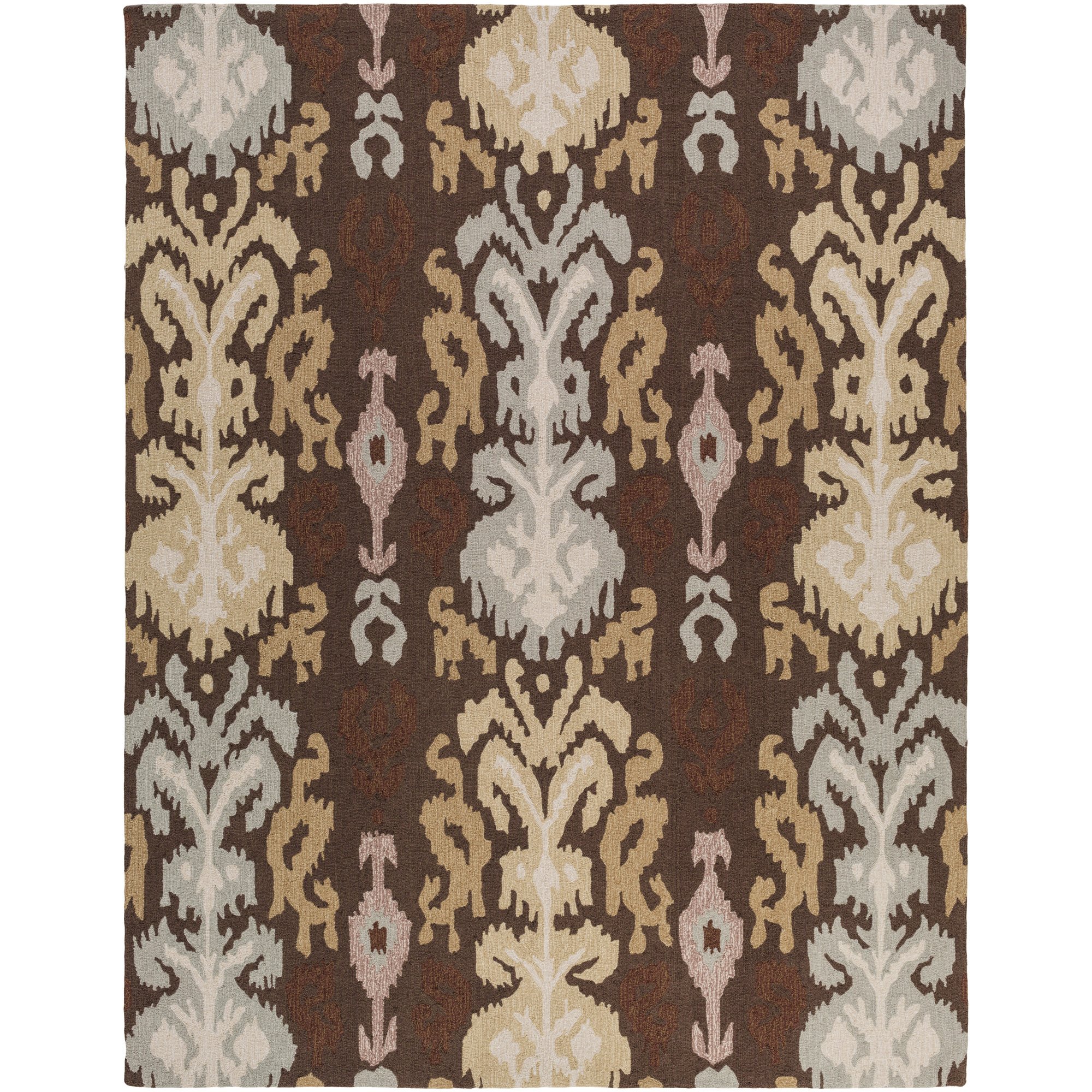 Surya Brentwood BNT-7673 Hand Hooked 8' x 10' Area Rug - 100% Polyester, Dark Chocolate Brown, Transitional Design for Living Room, Bedroom & Office Decor