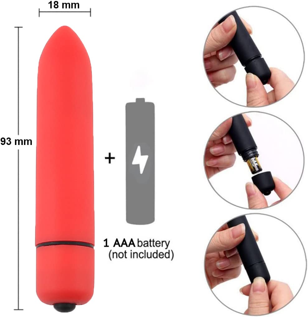 10-Speed Powerful Bullet Vibrator - Mini Waterproof Pocket Clitoral Stimulator for Women | Discreet Packaging | Perfect for Travel, Solo Play & Couples' Intimacy (Red)