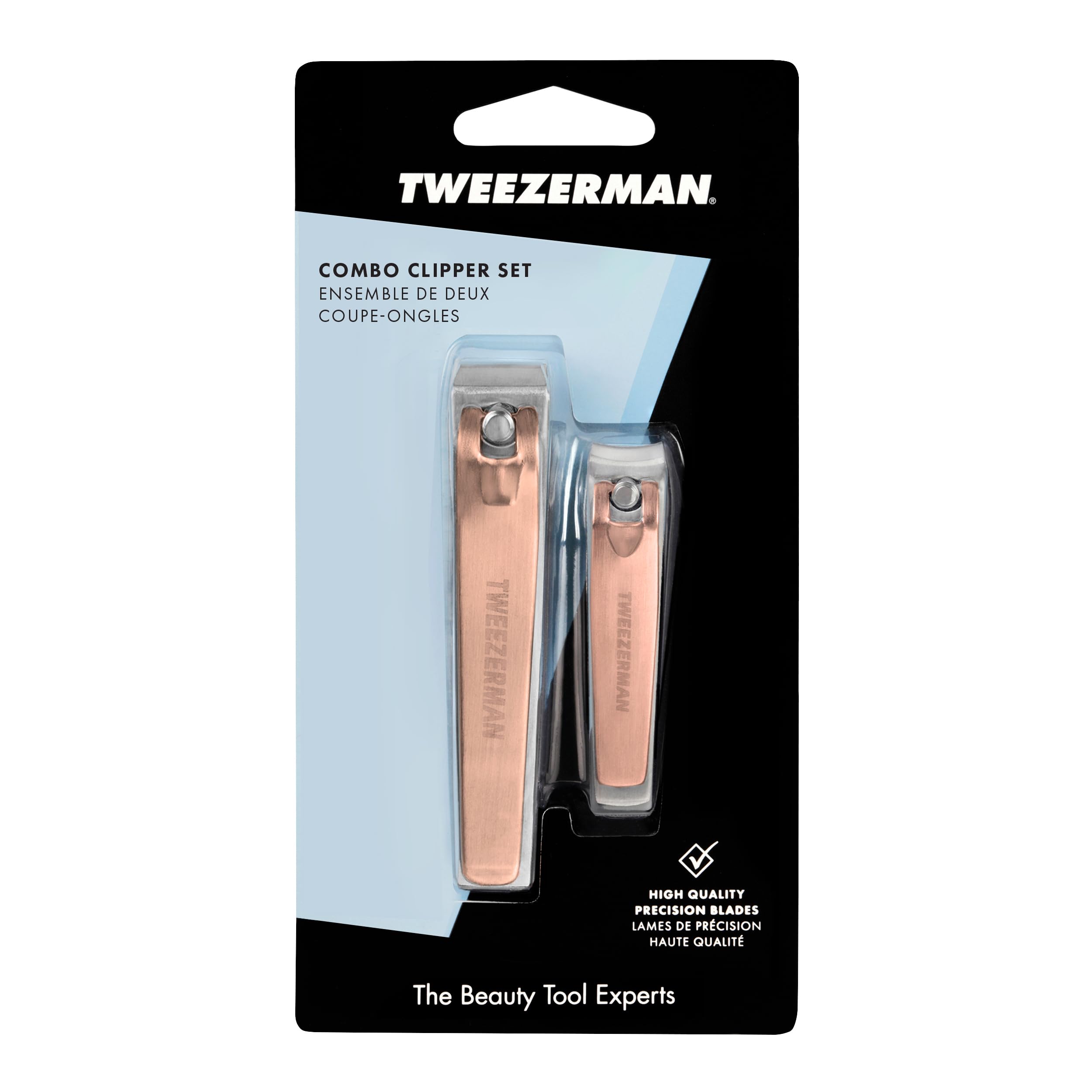 Tweezerman Rose Gold Nail Clipper Set - Premium Stainless Steel Manicure & Pedicure Kit for Home and Travel Grooming
