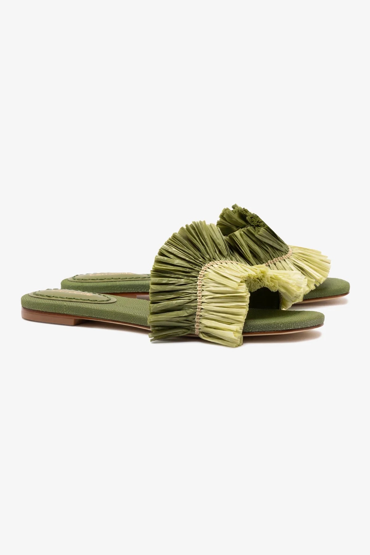 Stylish Ivy Fringe Flat Sandals in Seaweed Raffia - Perfect for Beach Vacations & Summer Outfits