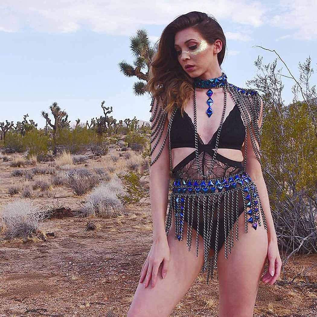 Rhinestone Body Chain - Boho Crystal Waist Belly Chain for Women | Festival Jewelry, Rave Outfit Accessory | Perfect for Music Festivals, Beach Parties & Bachelorette Events