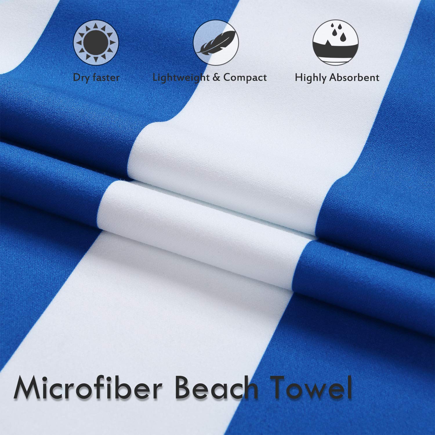 **DARCHEN Oversized Microfiber Beach Towel - Quick Dry, Sand Free, Extra Large (70x35