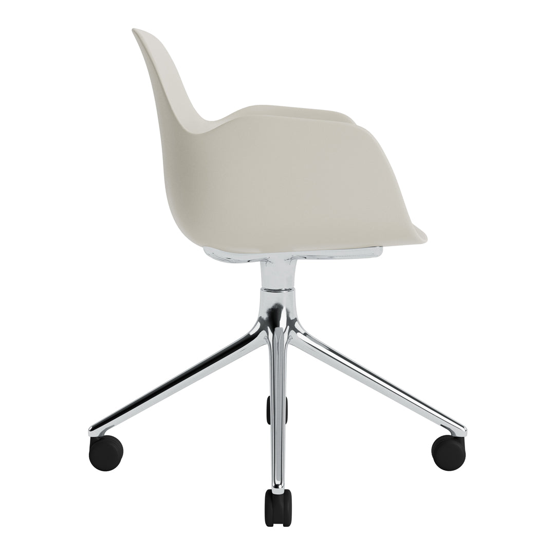 Modern Form Armchair with 4-Wheel Swivel Base - Ergonomic Office Chair for Home & Workspace - Perfect for Desks, Reading Nooks, and Living Rooms