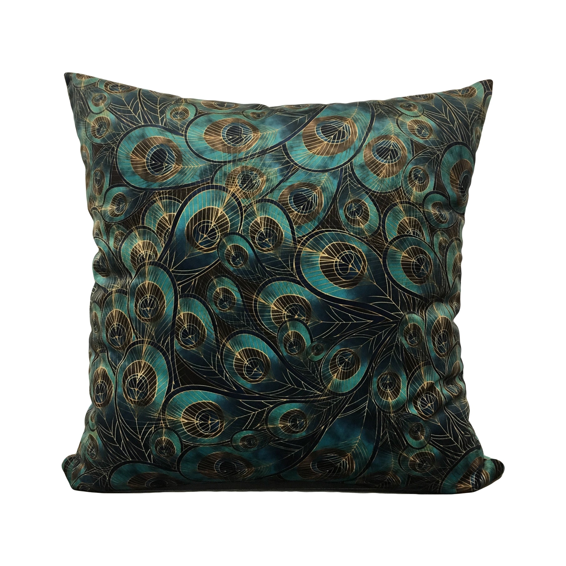 Morgan Peacock Feather Throw Pillow 20x20 Inches - Bohemian Decorative Cushion Cover for Sofa, Bed, Living Room - Soft & Stylish Home Decor Accent