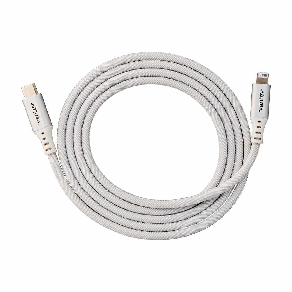 Ventev Alloy USB C to Lightning Cable - 3ft Fast Charging Braided Cord, Durable & Tangle-Free for iPhone 14/13/12/11/X/8/Pro - Perfect for Home, Office & Travel Charging