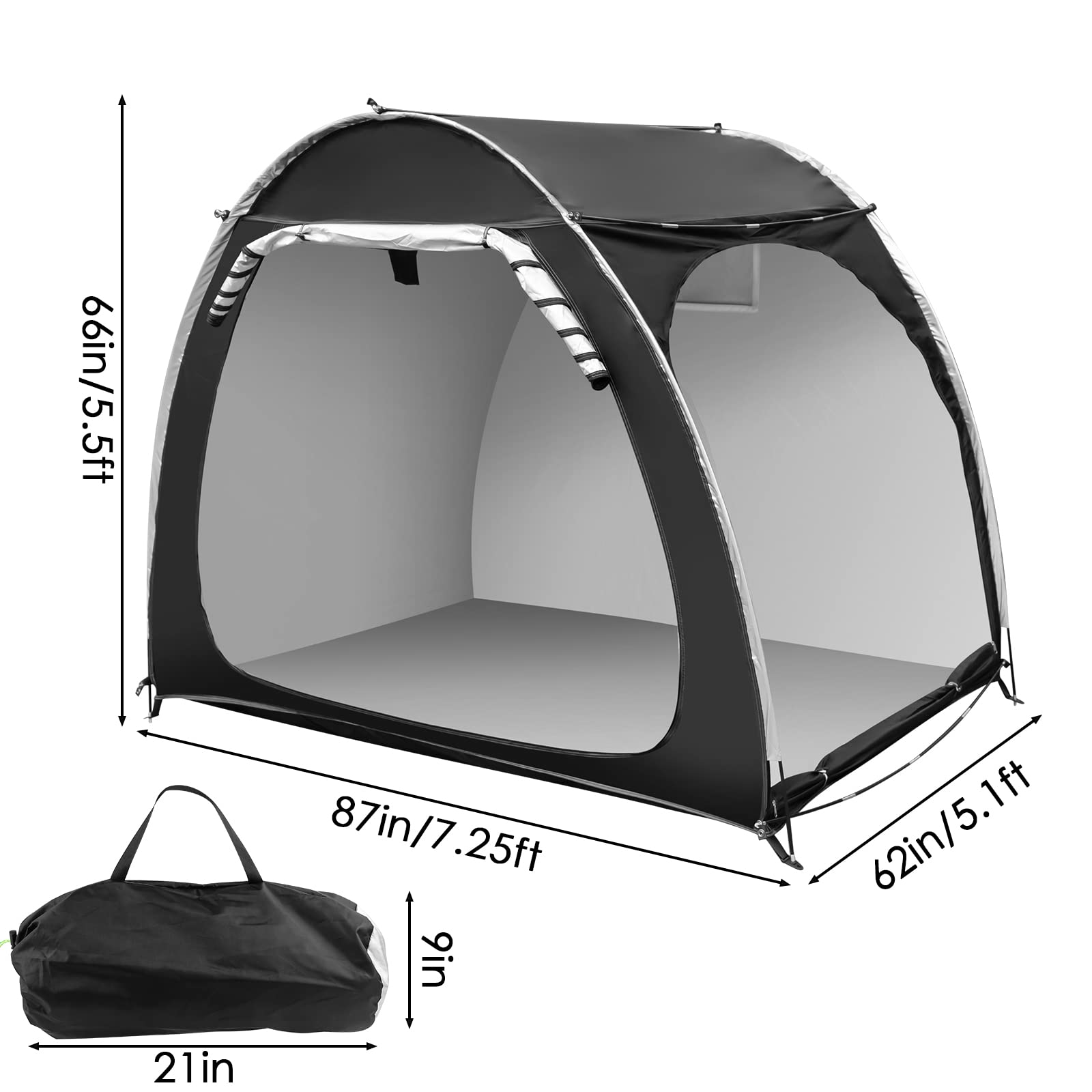 Waterproof Outdoor Bike Storage Shed Tent - Portable Bicycle Cover for 4 Bikes with Double Side Opening - Ideal for Garden, Camping, Hiking & Motorcycle Protection