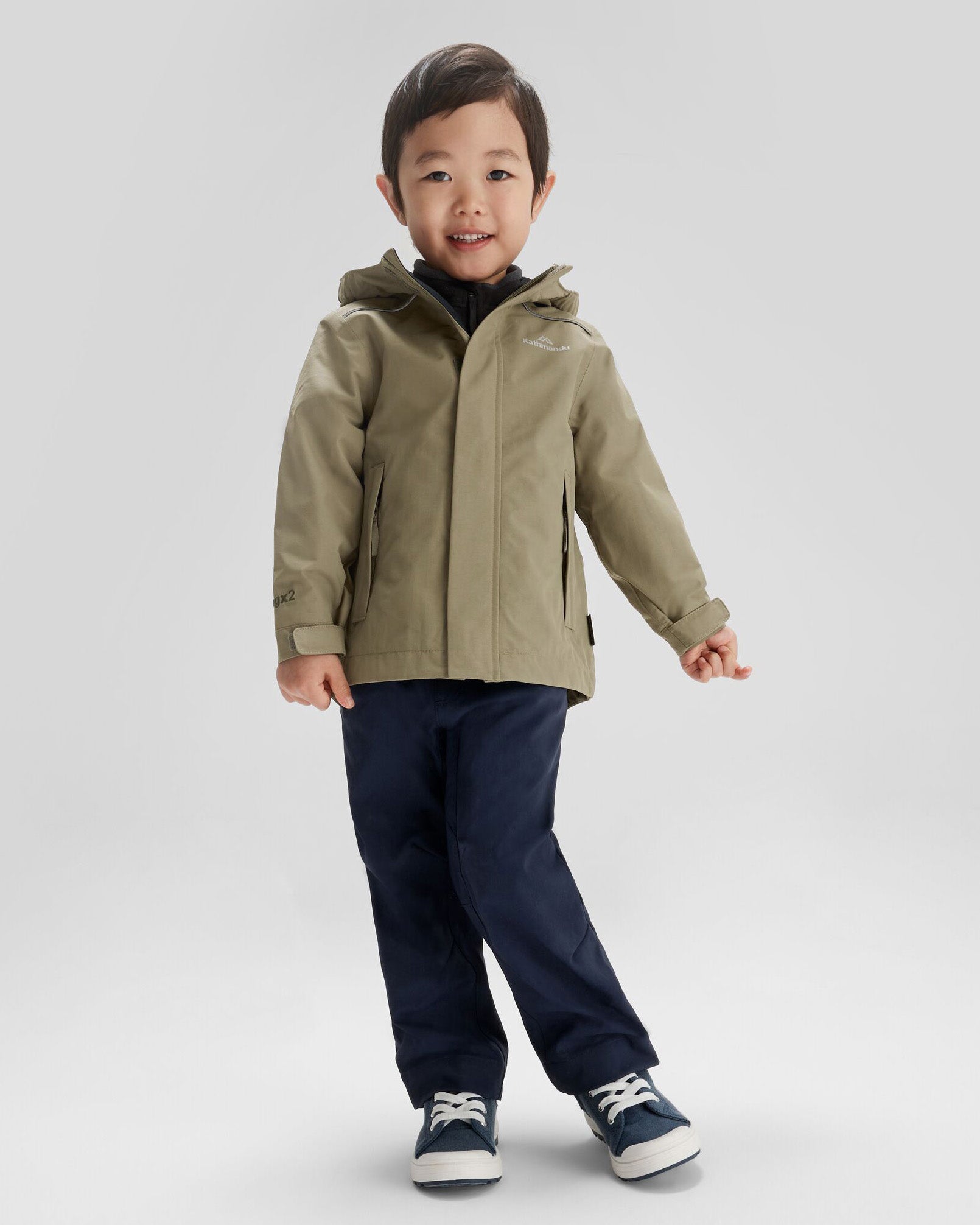 Waterproof Andulo 2-Layer Kids' Rain Jacket for Boys & Girls - Lightweight Outdoor Windbreaker for Hiking, School & Playtime (Beech Color)