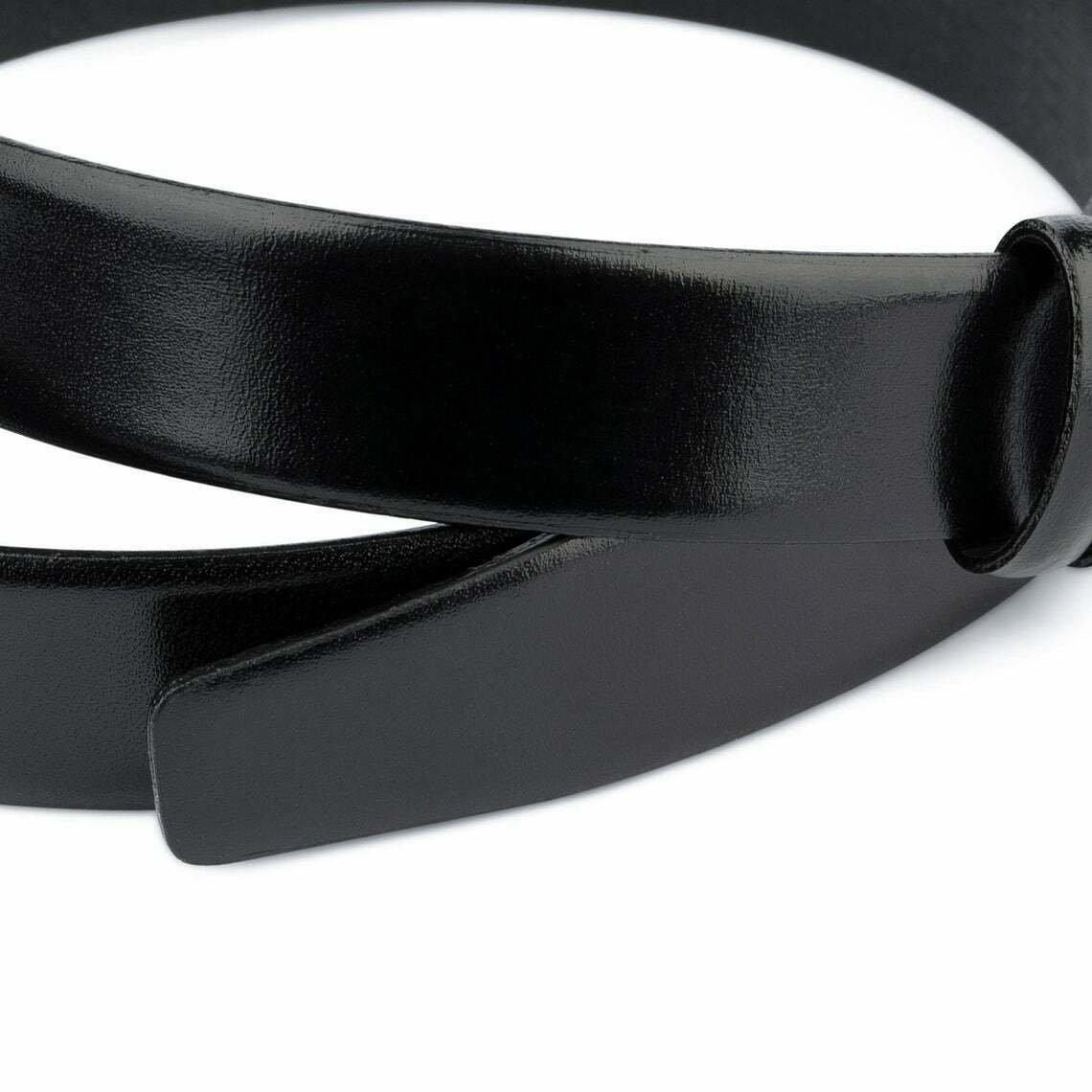 Premium Genuine Black Leather Dress Belt for Men - 30mm Width, No Buckle, Classic Dunhill Style | Perfect for Business Attire, Formal Occasions & Office Wear