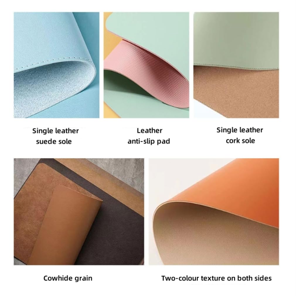 Premium Non-Slip PU Leather Desk Blotter - Waterproof Writing Pad & Keyboard Protector (31