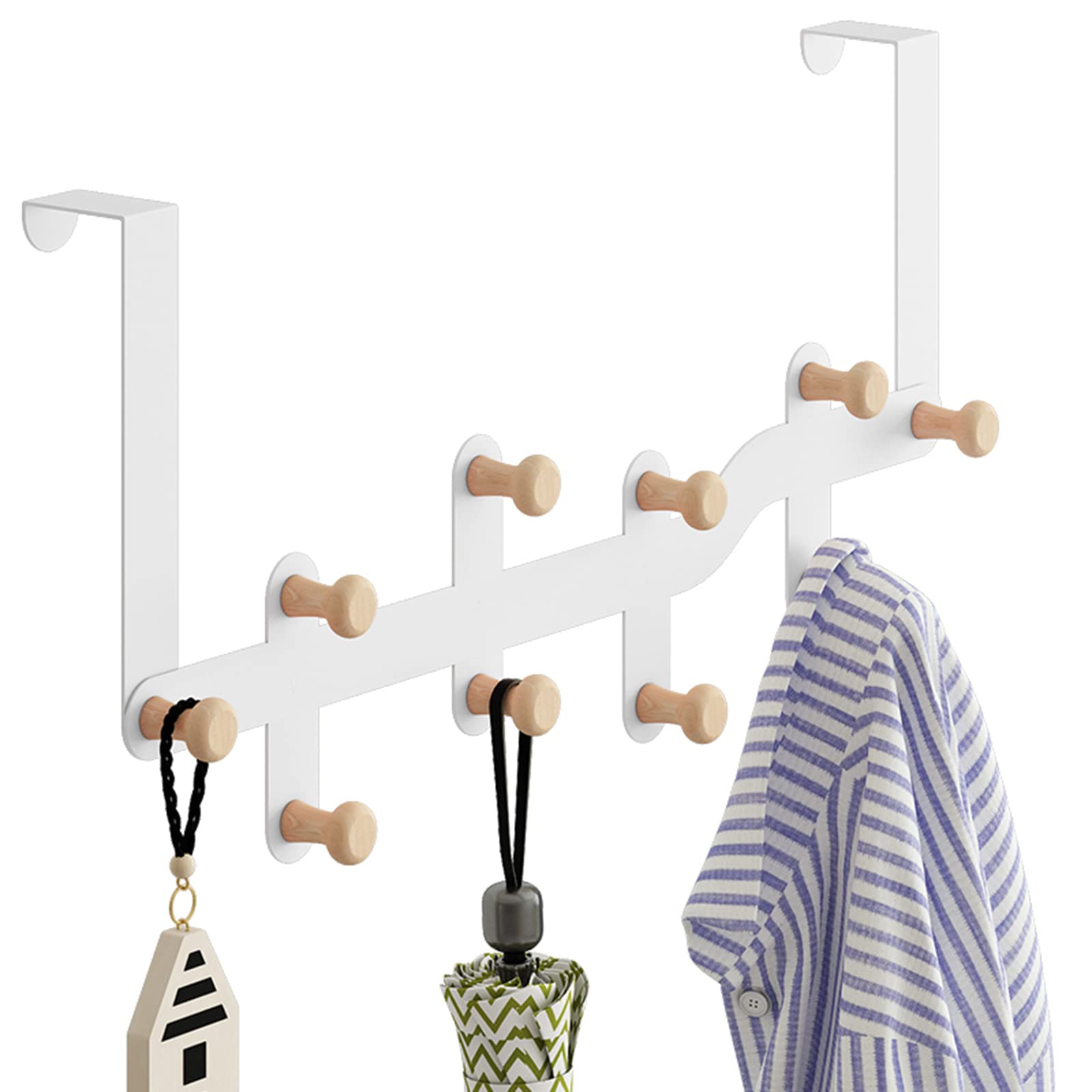 10-Pack Heavy Duty Metal Wall Mounted Coat Hooks - Space Saving Entryway Organizer for Hats, Keys, Bags & Towels - Rustproof Bathroom & Closet Storage Solution for Home, Office & Dorm Rooms