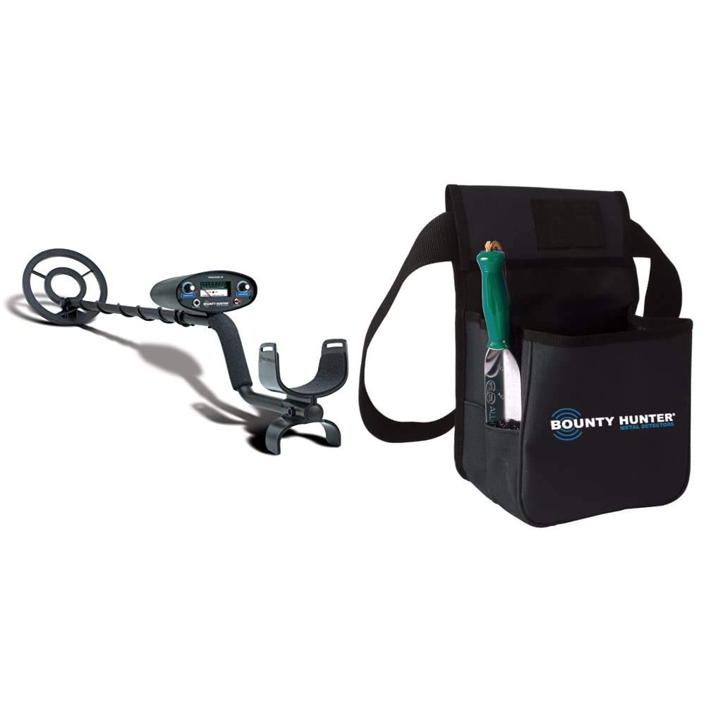 Bounty Hunter TK4 Metal Detector with Pouch & Trowel Kit for Treasure Hunting