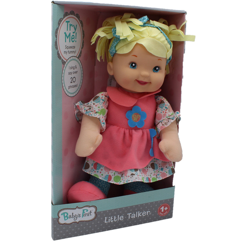 Baby's First Goldberger Doll - 15 Interactive Little Talker with Coral Dress | Soft & Cuddly Educational Toy for Toddlers & Infants | Perfect for Playtime, Learning & Comfort
