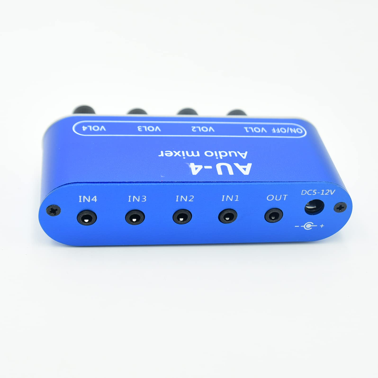 4-Channel 3.5mm Audio Mixer - 4 Input to 1 Output Stereo Sound Mixing Board with Individual Volume Controls | Perfect for DJs, Podcasting, Home Studio & Live Performances