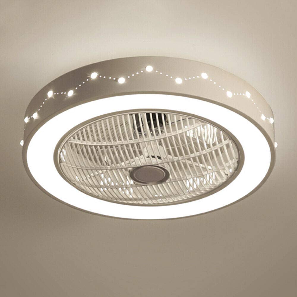 OUKANING 55CM Constellation Ceiling Fan with LED Light, 110V Low Profile Semi-Flush Mount, Remote Control, Invisible Blades - Perfect for Bedroom, Kids Room, Dining Room & Living Room Lighting