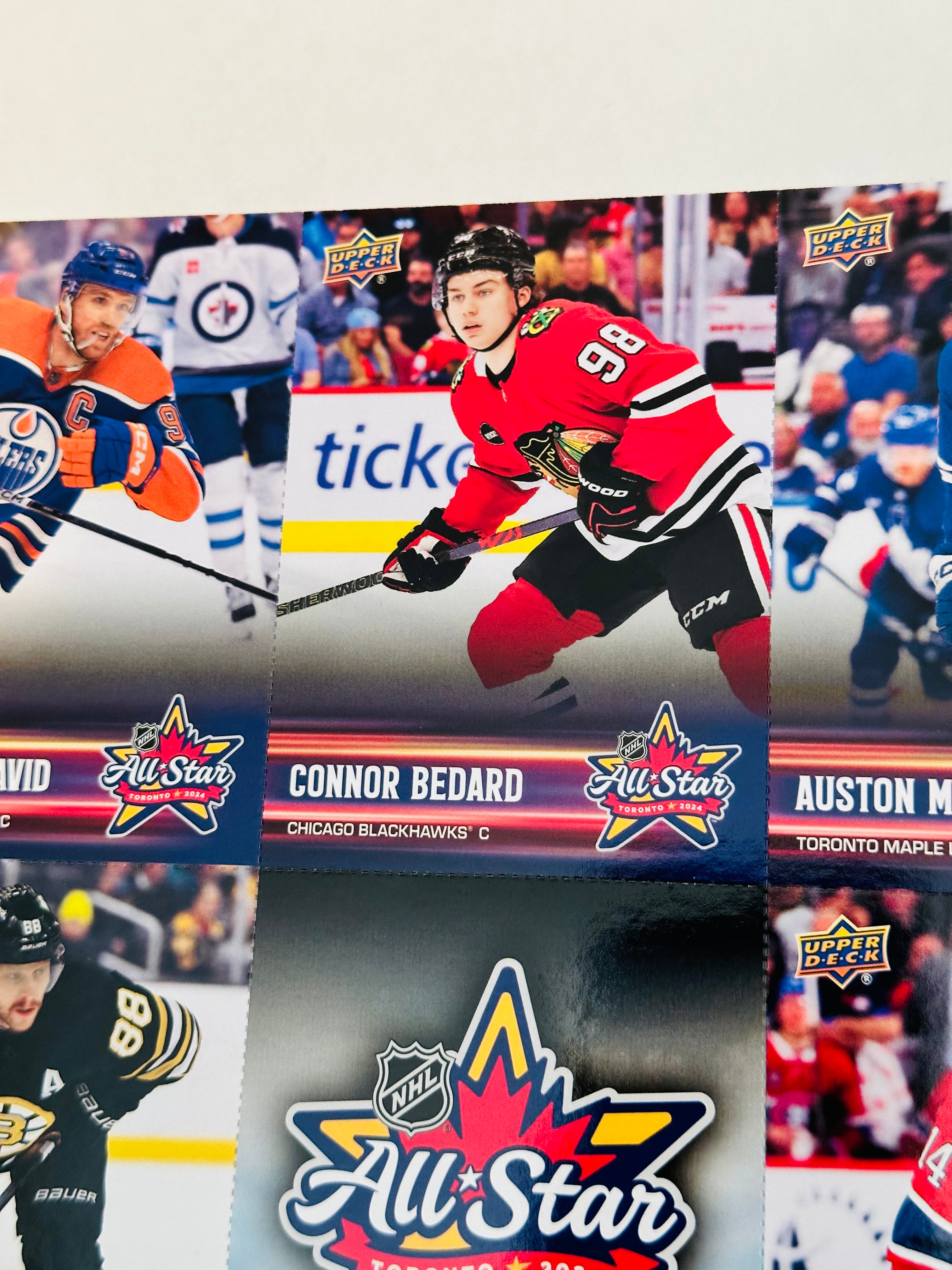 2024 Connor Bedard Upper Deck Rookie Hockey Card - All-Star Game Limited Edition Uncut Sheet - Perfect for Collectors, Investors & Hockey Fans - Display in Frames or Protect in Card Sleeves