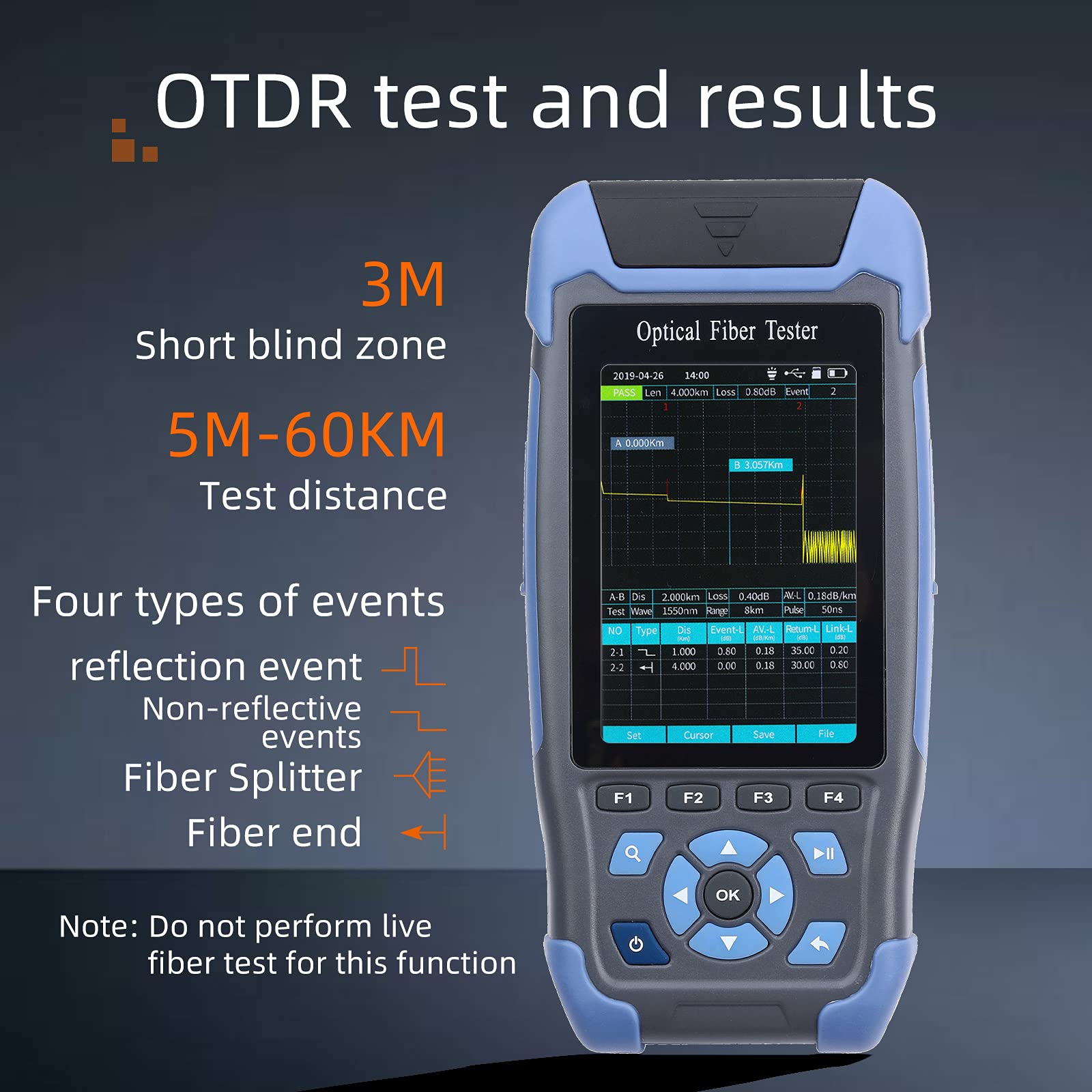 Professional 9-in-1 OTDR Fiber Optic Cable Tester with VFL, OLS, OPM & RJ45 Ethernet Testing - 900D-SC/FC UPC for Network Installation, Maintenance & Troubleshooting (Ideal for Telecom Engineers & Data Center Technicians)