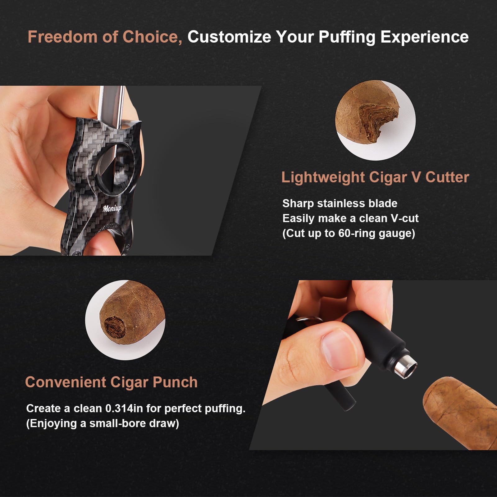 Portable Travel Cigar Humidor Set with Accessories - Perfect for Outdoor & Gifting