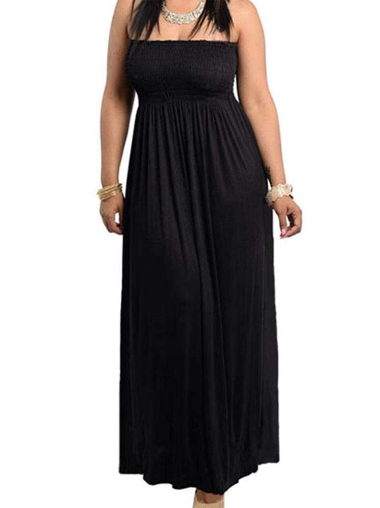 Strapless Smocked Tube Maxi Dress - Long Beach Cover Up for Women, Summer Vacation, Pool Party, Boho Outfit