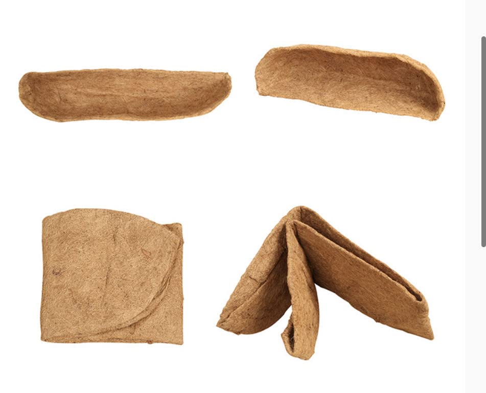2 Pack 36 Inch Natural Coconut Coir Liners for Planters, Hanging Baskets & Window Boxes - Eco-Friendly Coco Fiber Liner Replacement for Metal Railing Baskets (100% Biodegradable) - Perfect for Indoor/Outdoor Gardening & Balcony Decor