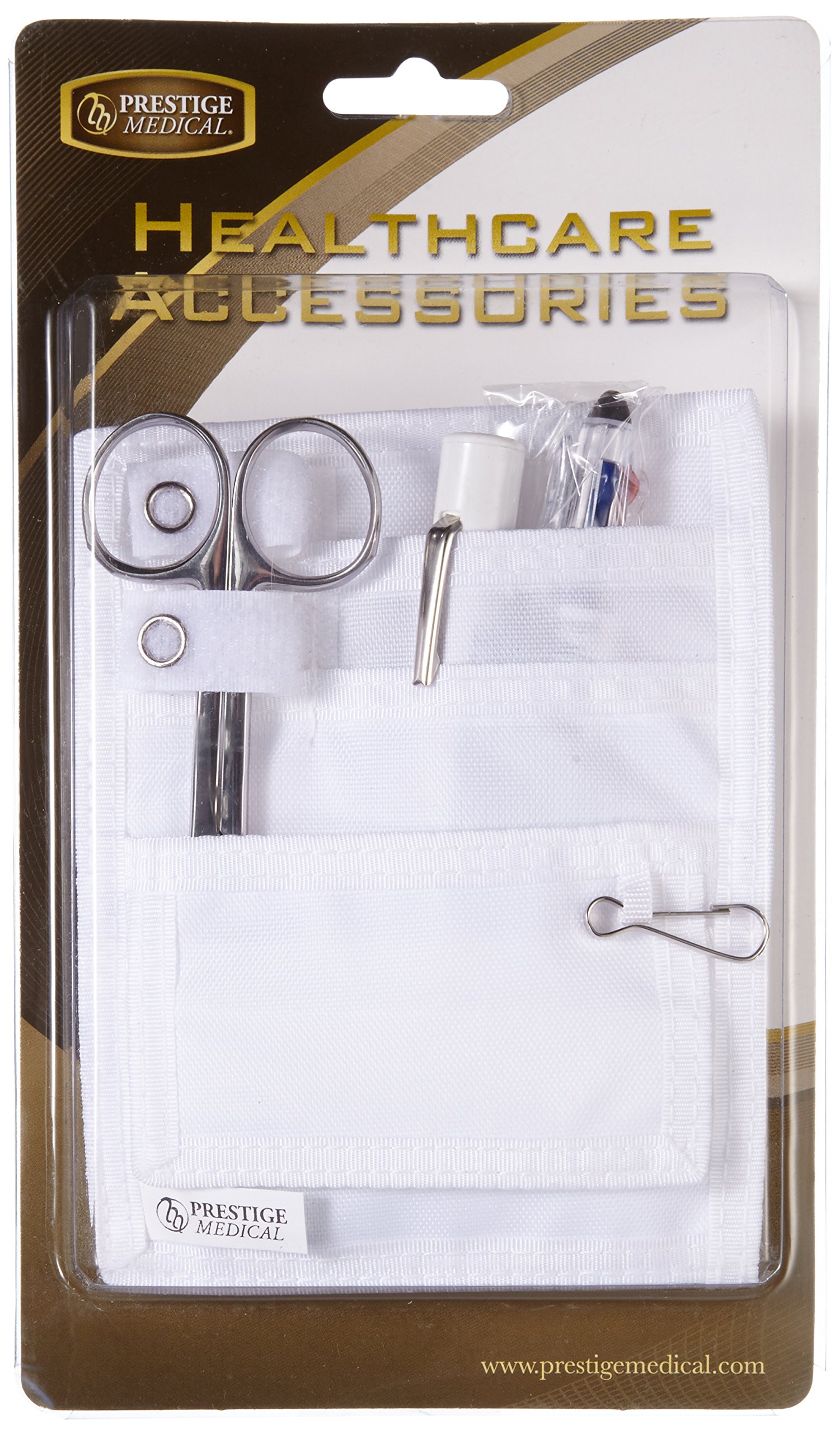Prestige Medical Belt Clip Organizer Kit - White Portable First Aid Pouch (4.09 oz) - Ideal for Nurses, EMTs & Outdoor First Aid Kits