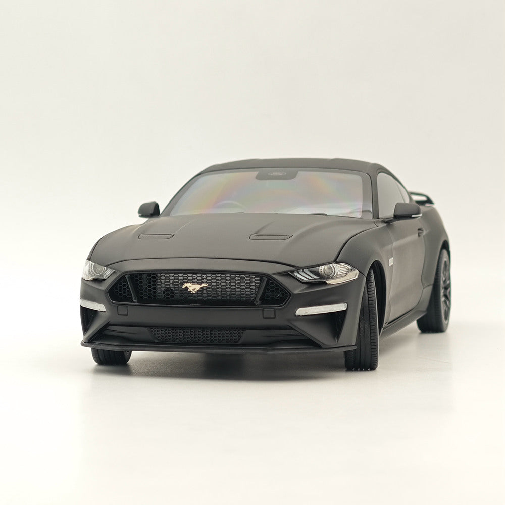 1/18 Scale Diecast Model Car - 2019 Ford Mustang GT Matte Black RHD - Highly Detailed Collectible Miniature for Display & Hobby Enthusiasts | Perfect for Office Decor, Car Shows & Gift Giving
