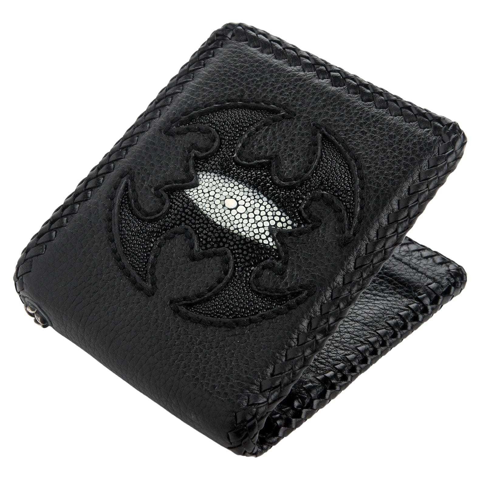 Black Scorpion Stingray Leather Biker Chain Wallet for Men - Stylish & Durable Motorcycle Wallet with Chain - Perfect for Bikers, Riders & Outdoor Enthusiasts