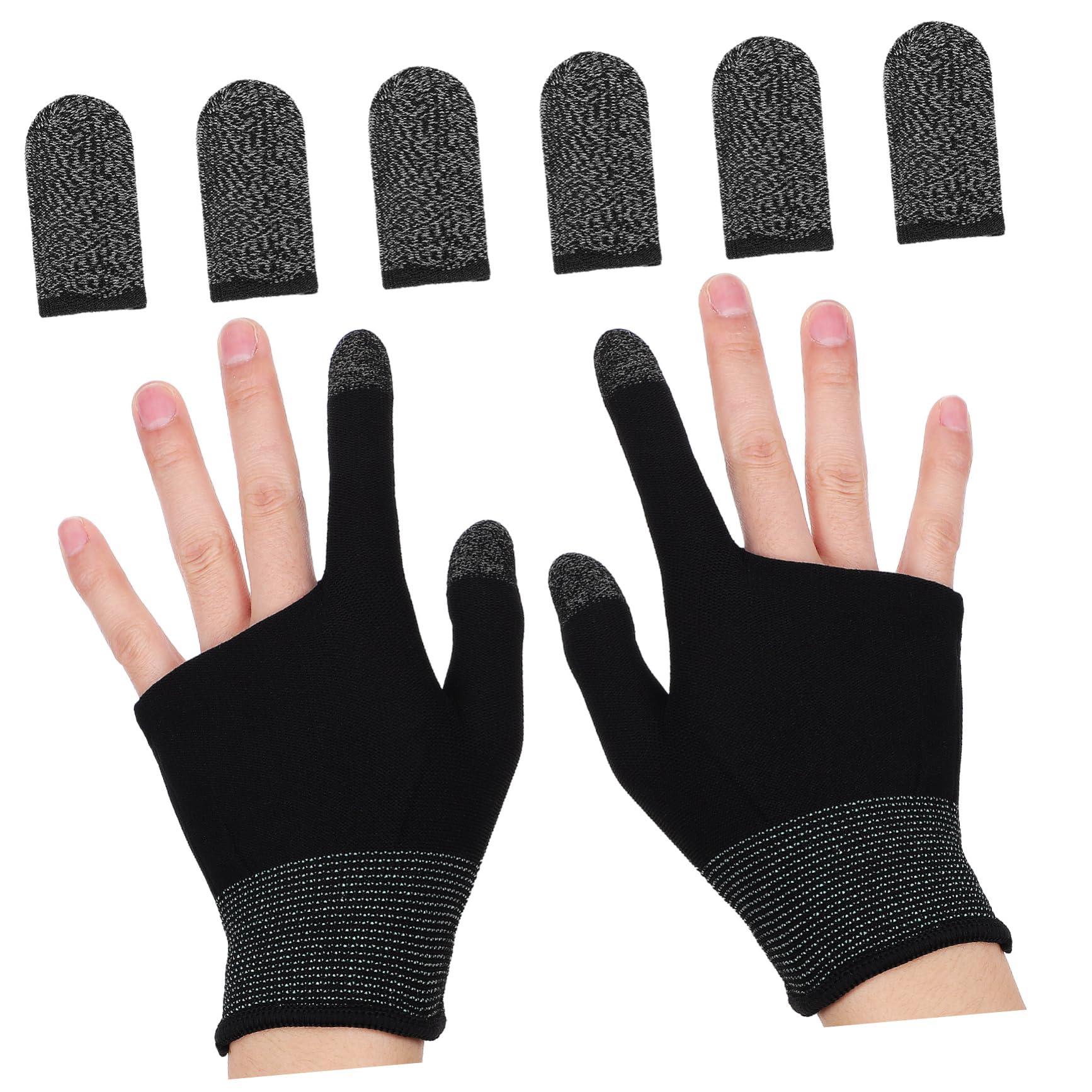 BESPORTBLE Gaming Finger Sleeves - 1 Set Touchscreen Finger Cots & Fingerless Gloves for Mobile Gamers | Sweat-Resistant Phone Gloves for Esports, PUBG, Fortnite & COD | Perfect for Long Gaming Sessions & Competitive Play