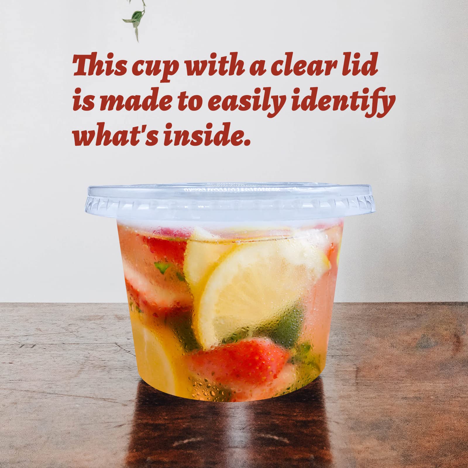 50 Pack 8oz Clear Disposable Plastic Cups with Lids - BPA-Free Food Containers for Drinks, Yogurt, Parfaits, Soups, Snacks, Salads & Fruits - Perfect for Parties, Picnics, Catering & Takeout
