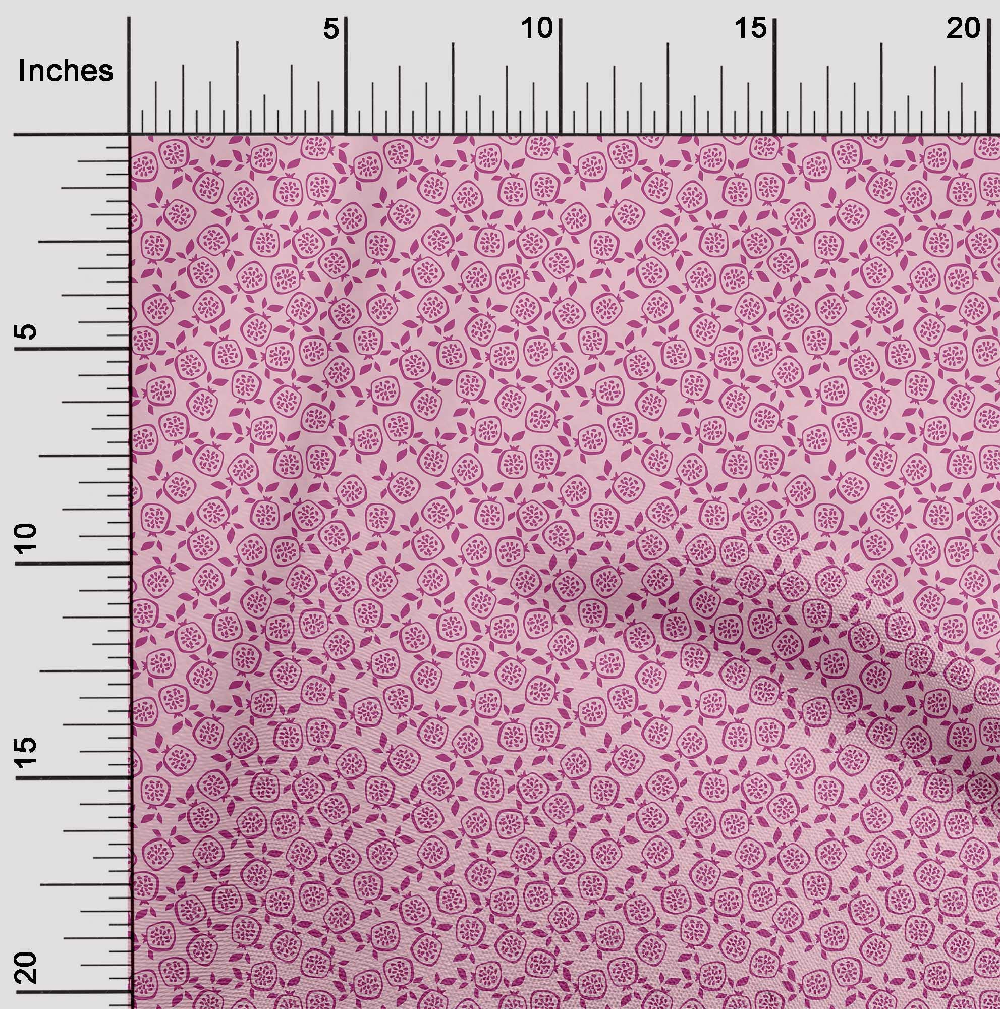 Premium 100% Cotton Cambric Fabric - Pink Pomegranate Print Dress Material by the Yard, 42 Inch Wide | Perfect for Dresses, Skirts, and DIY Fashion Projects