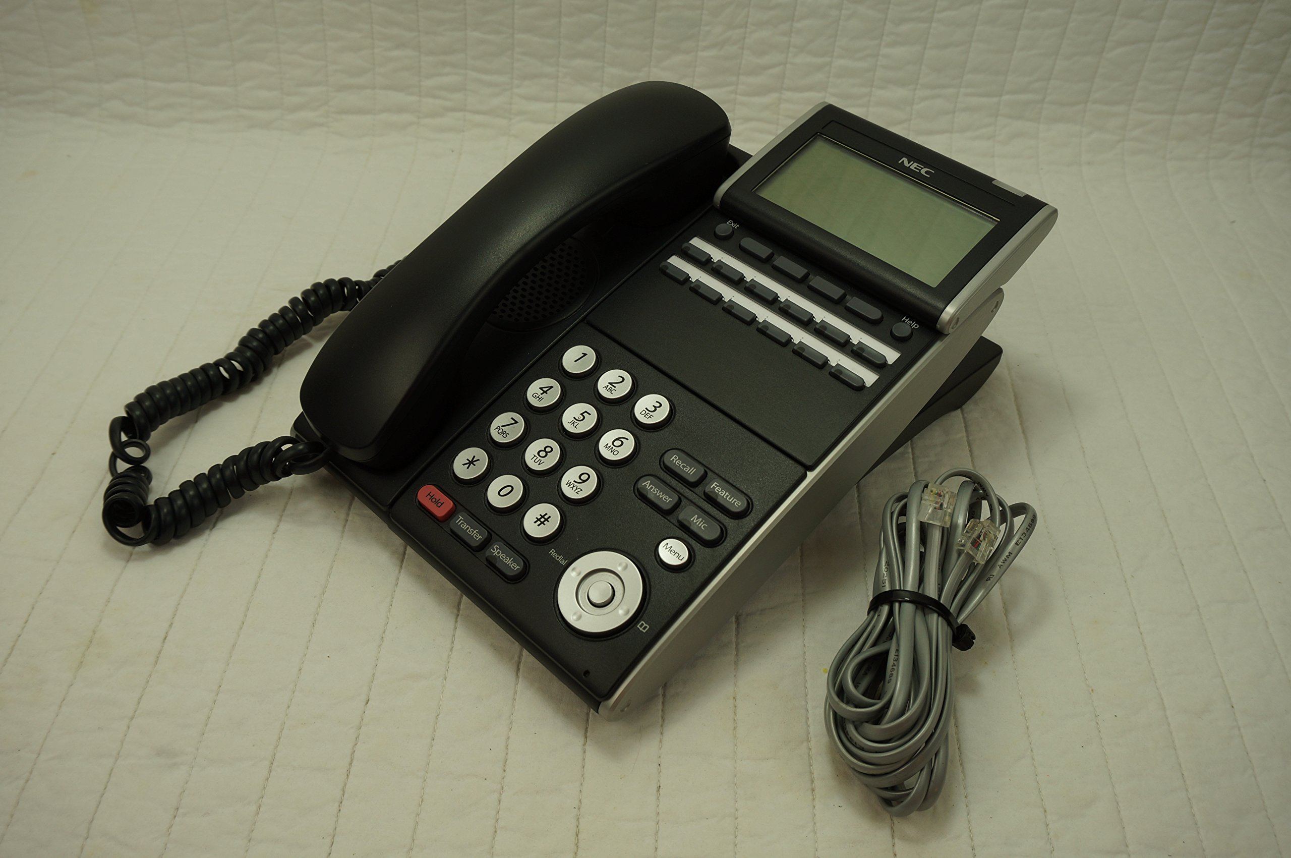 NEC DTL-12D-1 (BK) DT330 12-Button Digital Display Phone - Black Office Telephone for Business Communication | Ideal for Call Centers & Corporate Environments