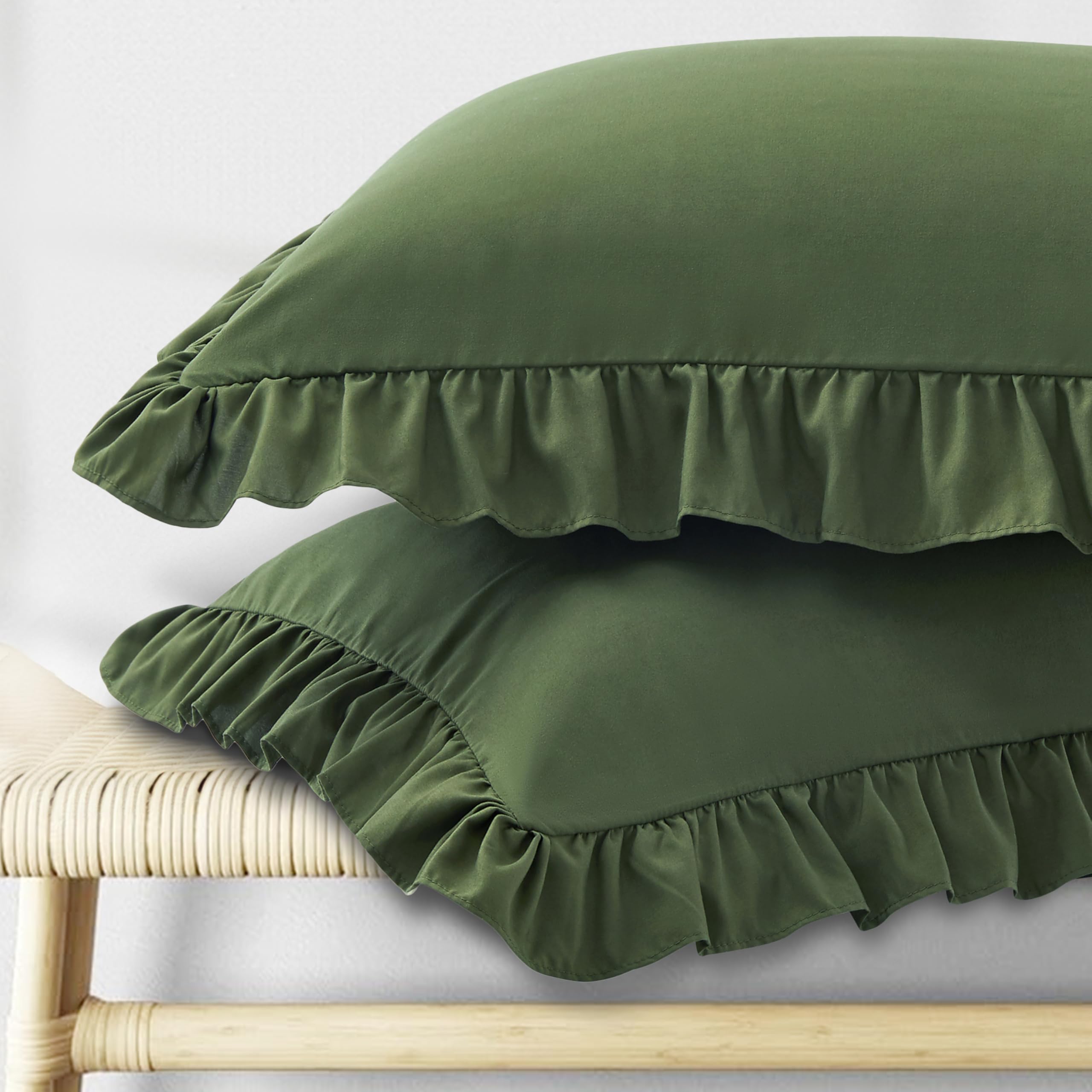 KKJIAF Ruffle Pillow Cases Standard Size Set of 2 - 20