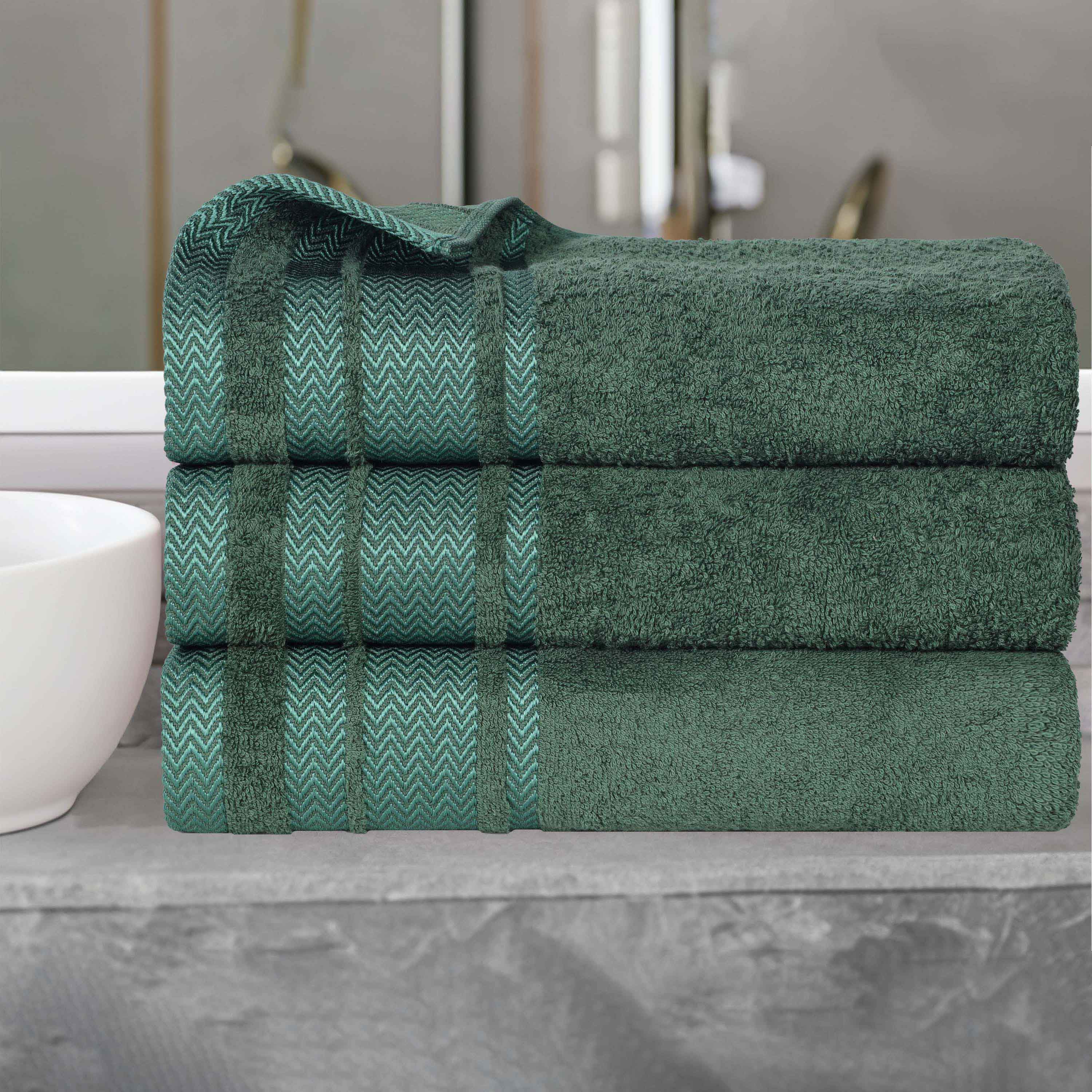 Premium 100% Cotton Soft Medium Weight Bath Towel Set of 3 - Ultra Absorbent & Quick Dry - Luxury Spa & Bathroom Essentials for Home, Hotel, Gym Use