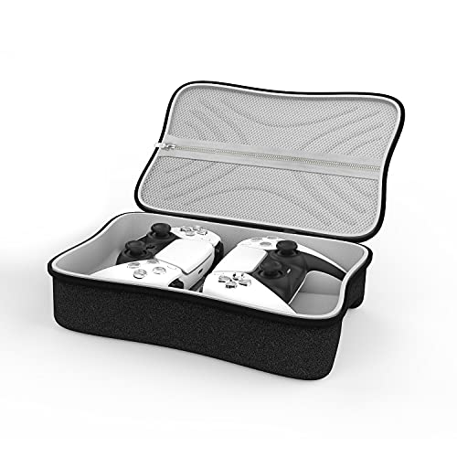 UPOK Hard Shell Travel Carrying Case for PS5 Controller - Protective Storage Bag for Playstation 5, Xbox Series X/S, Nintendo Switch Pro Controllers - Holds 2 Gamepads & Accessories - Perfect for Gaming Travel & Organized Storage