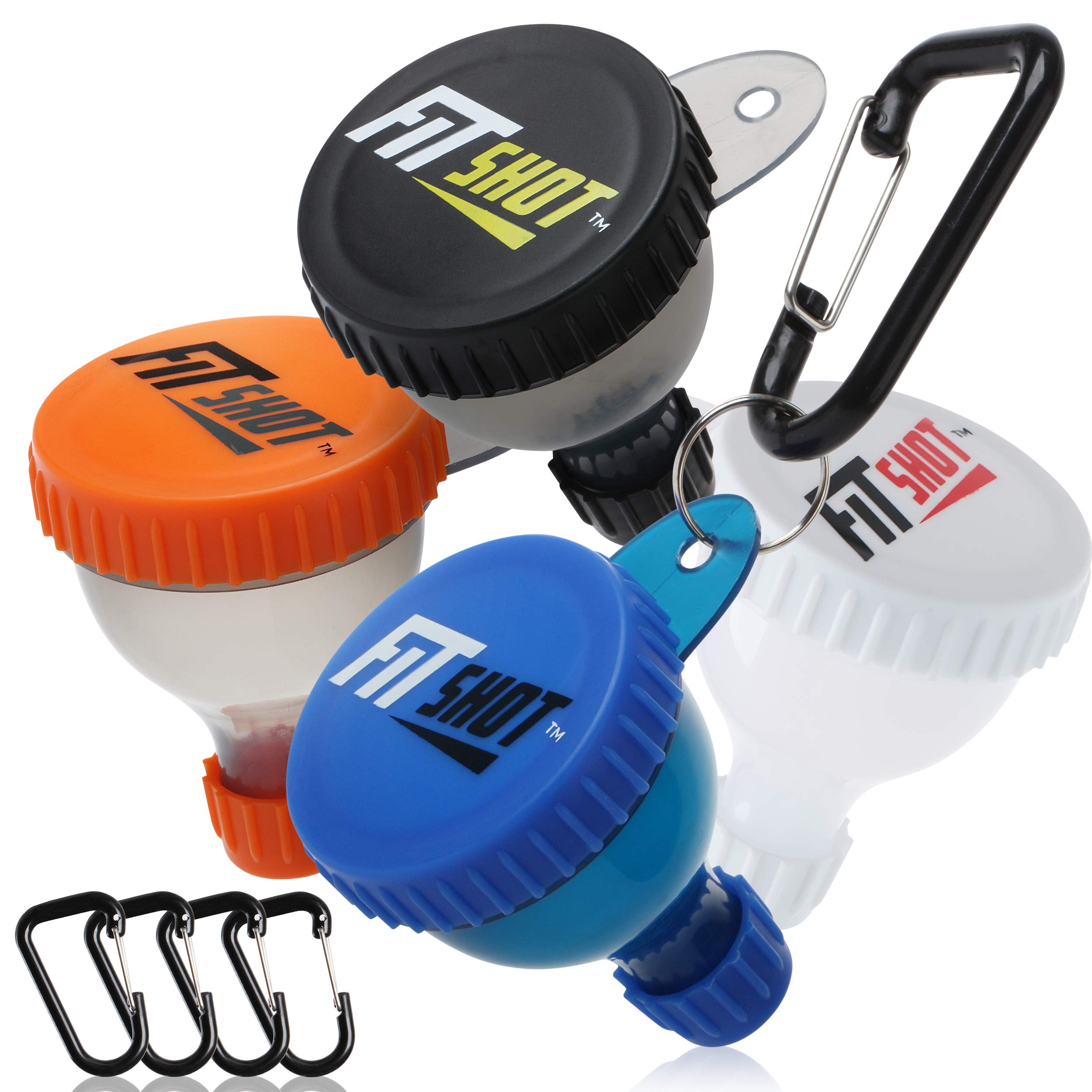 Premium BPA-Free Protein Powder Funnel with Keychain – 4 Pack Portable Supplement Funnels for Gym, Travel & On-the-Go | 40ml Small Water Bottle Funnel for Pre-Workout & Protein Shakes | Perfect for Fitness Enthusiasts & Active Lifestyles