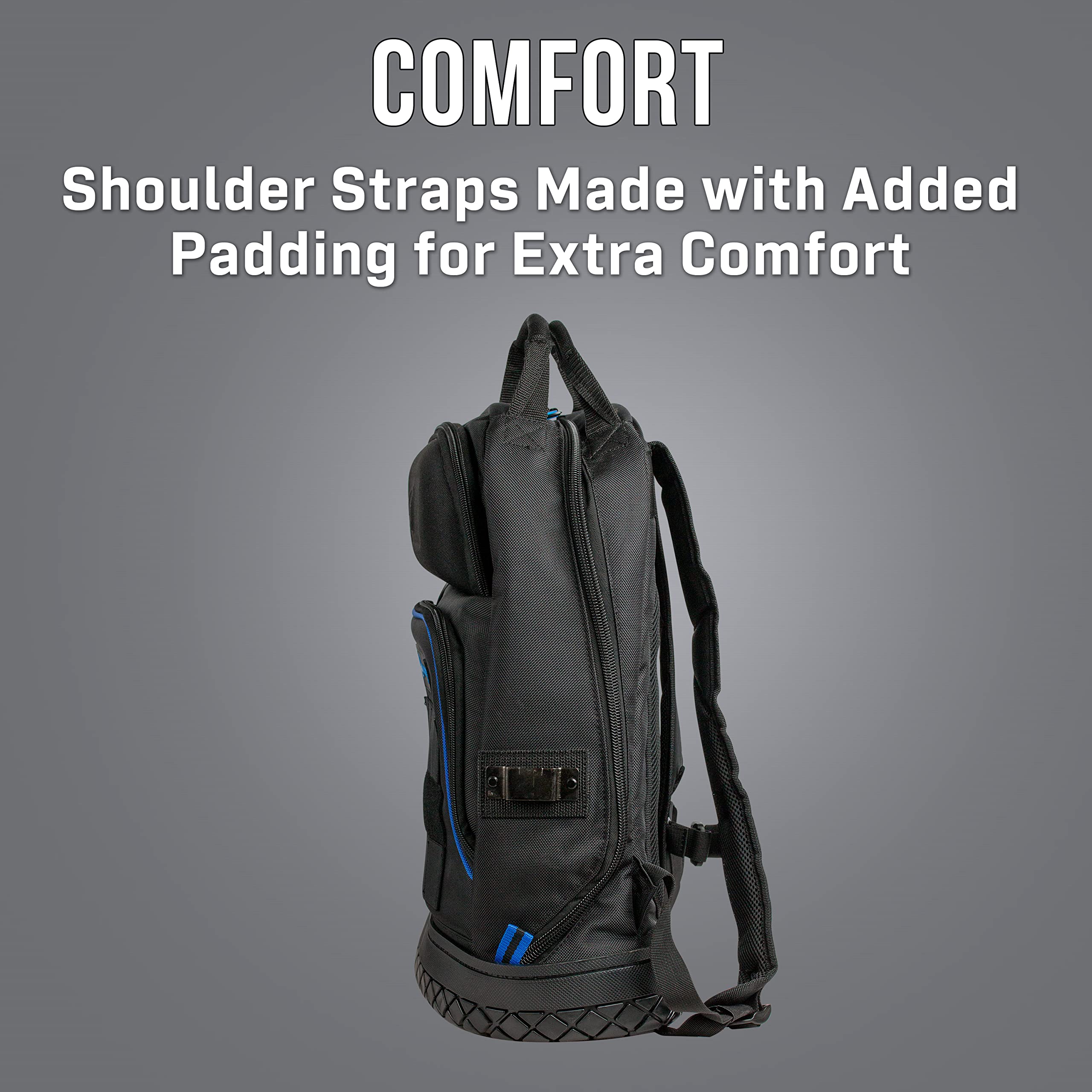 Jonard Tools BP-100 Heavy Duty Technician's Tool Backpack - 48 Storage Pockets, Hard Molded Base - Perfect for Electricians, HVAC & IT Professionals On-The-Go