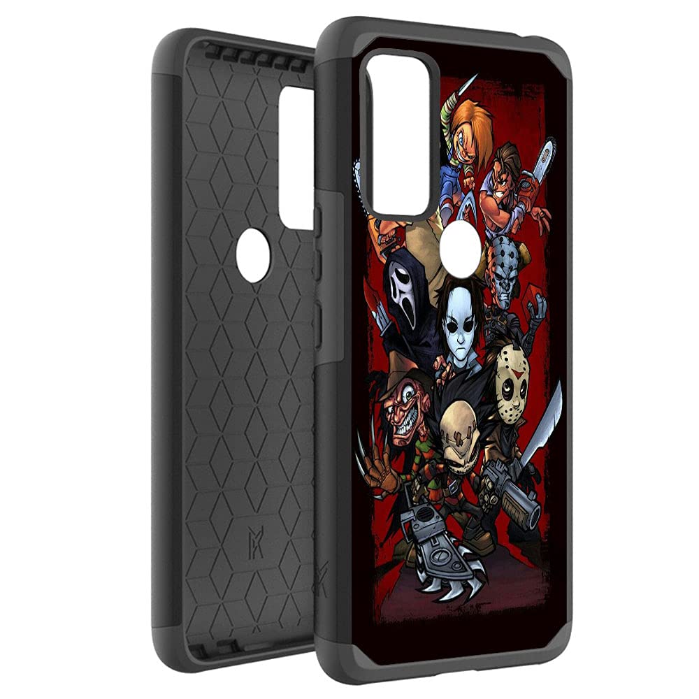 Horror Villains Shockproof Phone Case for AT&T Radiant Max 5G / Cricket Dream 5G - Durable Dual Layer Hybrid Hard Cover with Horror Theme Design - Perfect for Halloween, Cosplay, and Horror Movie Fans