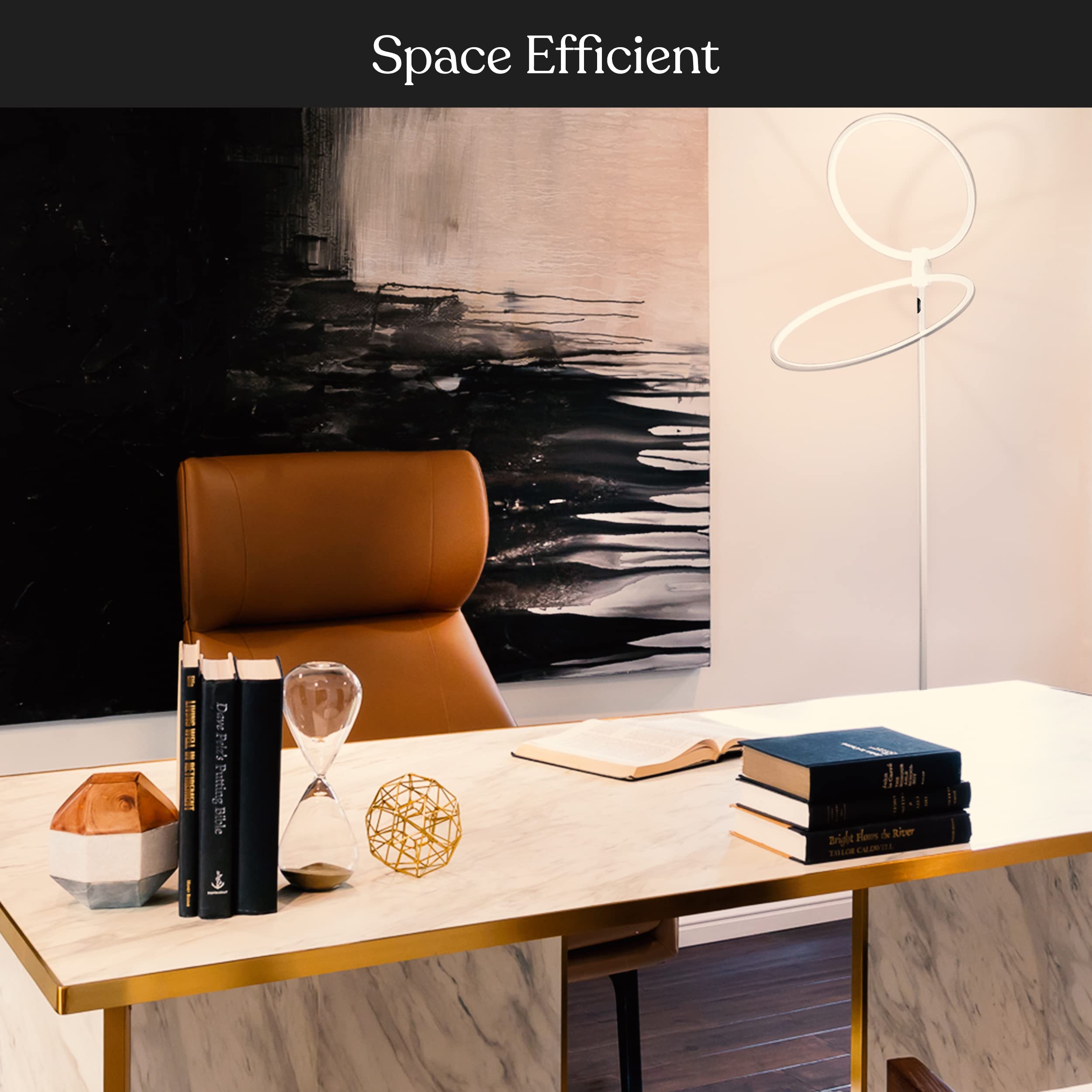 Brightech Eclipse Dimmable LED Floor Lamp - Modern Torchiere Standing Lamp for Living Room & Office - Super Bright Adjustable Tall Lamp with Remote Control - Silver - Perfect for Reading, Working & Home Decor