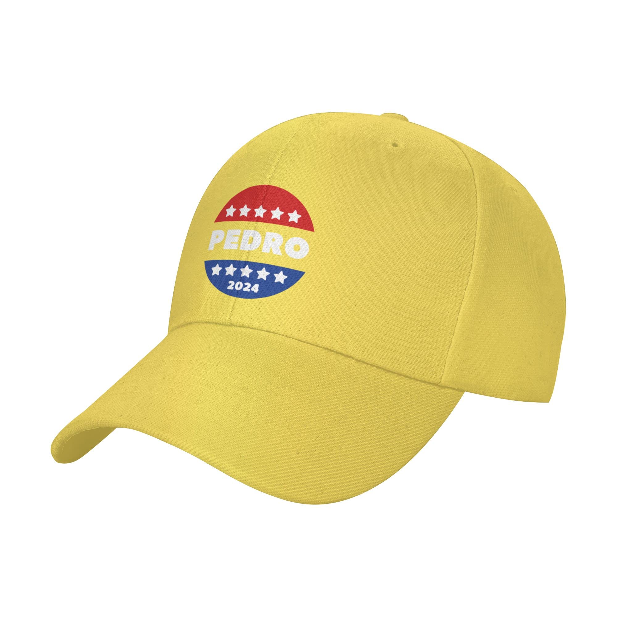 Vote Pedro 2024 Unisex Baseball Trucker Cap - Yellow Snapback Hat for Fishing, Outdoor & Political Campaigns
