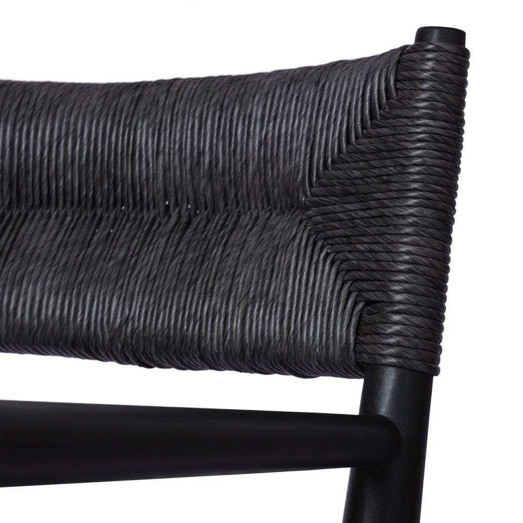 Vintage Coal Lomas Outdoor Dining Armchair - Weather-Resistant Patio Chair for Garden, Poolside & Restaurant Use