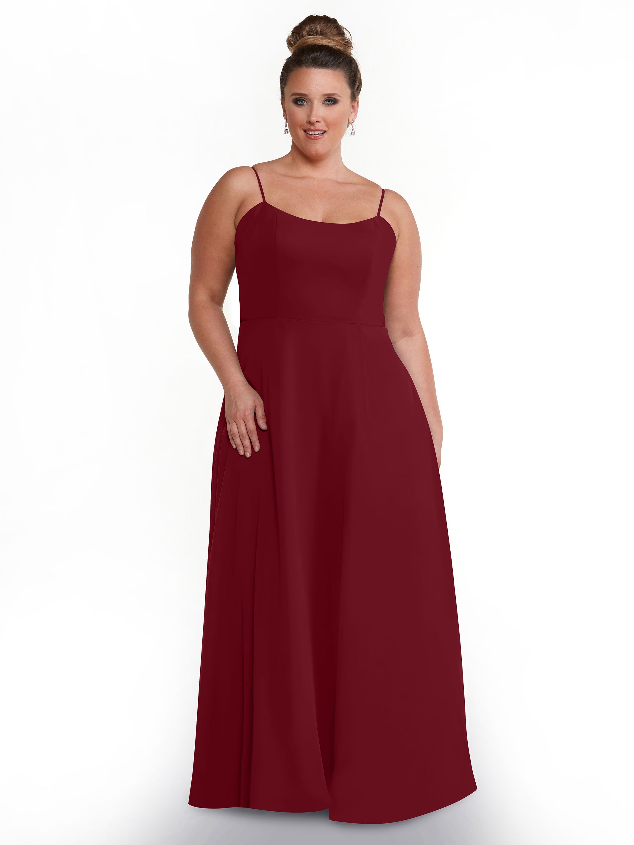 Elegant A-Line Bridesmaid Dress with Flowy Chiffon Skirt & Thigh High Slit - Perfect for Weddings, Formal Events & Special Occasions