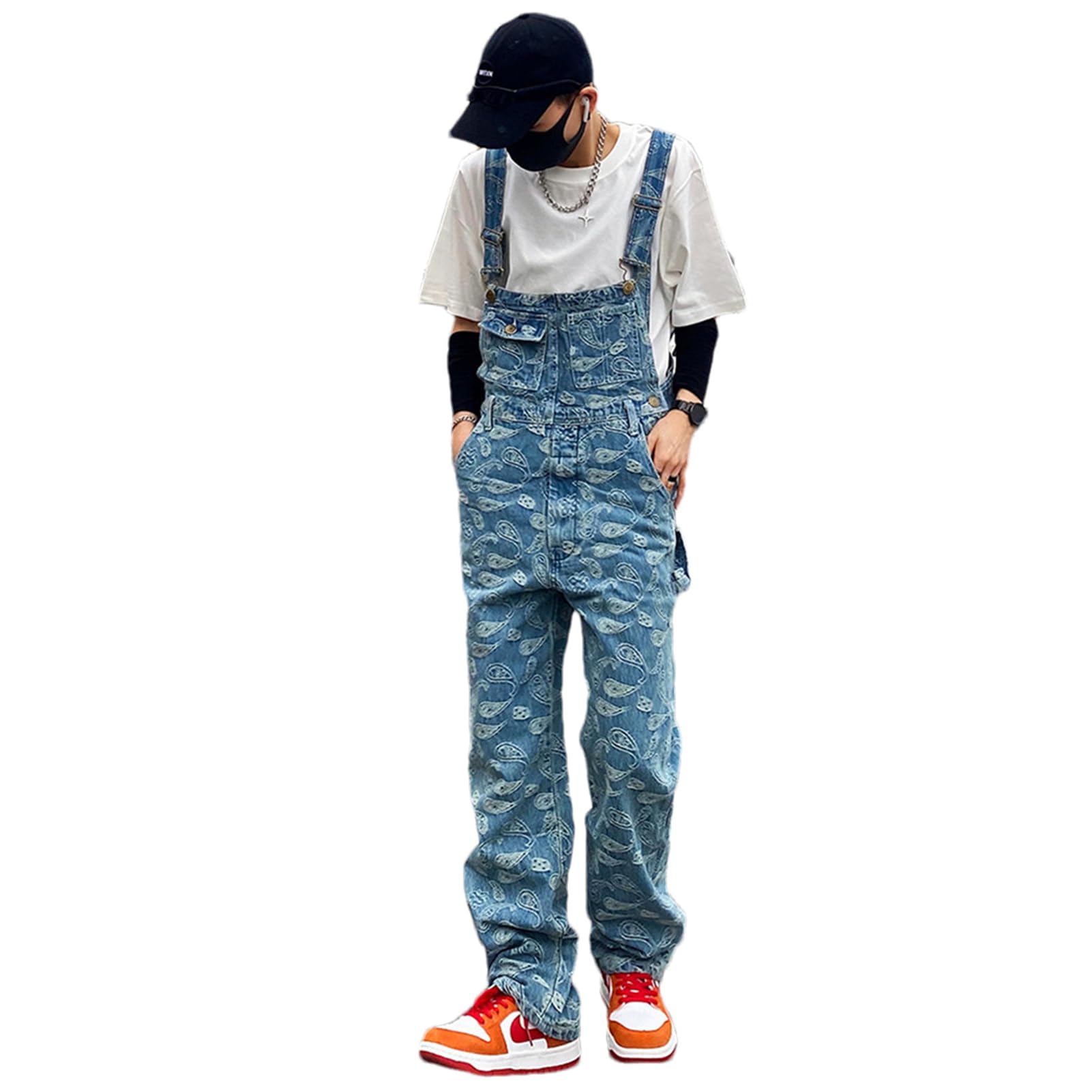 Men's Hip Hop Overalls - Stylish Denim Suspender Jumpsuit for Streetwear Fashion | Sleeveless Jeans Romper for Casual Wear, Parties & Urban Style Outfits