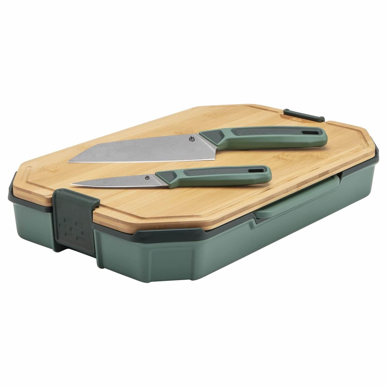 Gerber Gear ComplEAT Cutting Board Set - Premium Polypropylene & Bamboo Cutting Boards with Chef's Knife & Paring Knife - Compact Nesting Design for Camping, RV & Small Kitchen Spaces