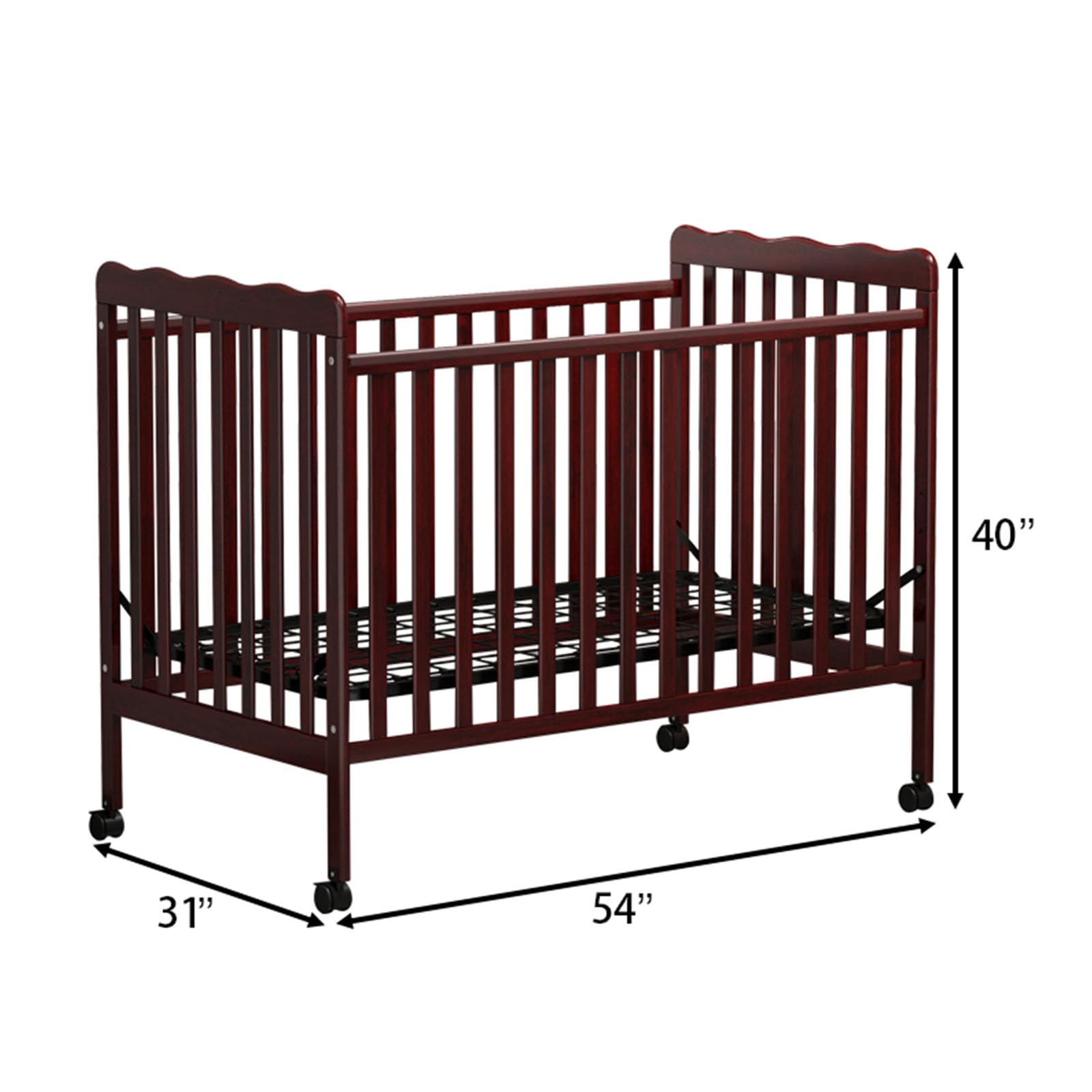 3-in-1 Convertible Crib to Toddler Bed & Full Size Bed Frame - Safe Baby Crib for Nursery | Perfect for Small Spaces & Growing Kids | Mattress Not Included
