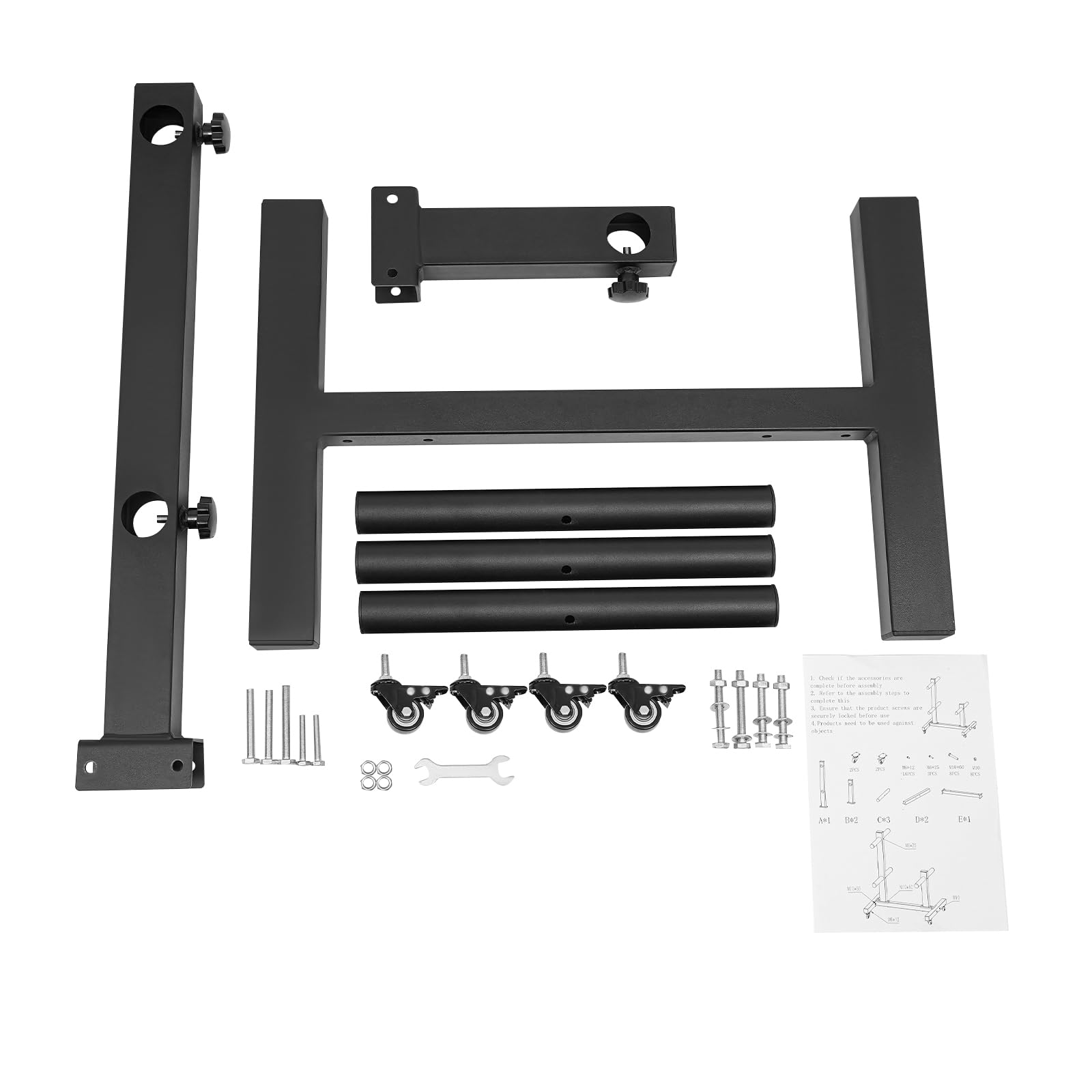 1100LBS Heavy Duty Dumbbell Rack - Commercial Grade Gym Weight Storage Organizer with Wheels | Olympic Weight Plate Tree & Double Column Design for Home Gym | Perfect for Weightlifting, CrossFit & Garage Workouts