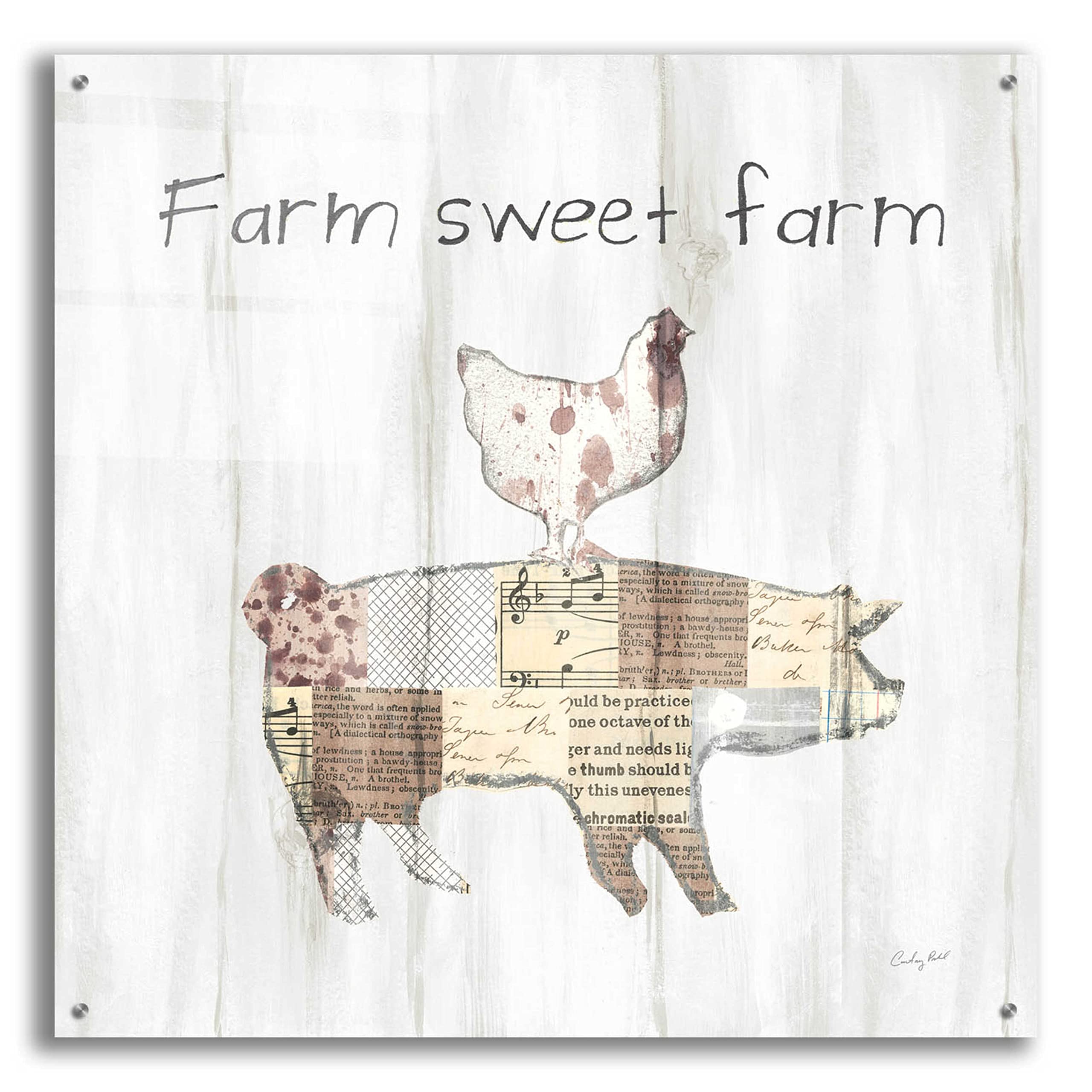Farm Family VII by Courtney Prahl - 36x36 Inch Acrylic Glass Wall Art Painting, Modern Home Decor for Living Room, Bedroom & Office