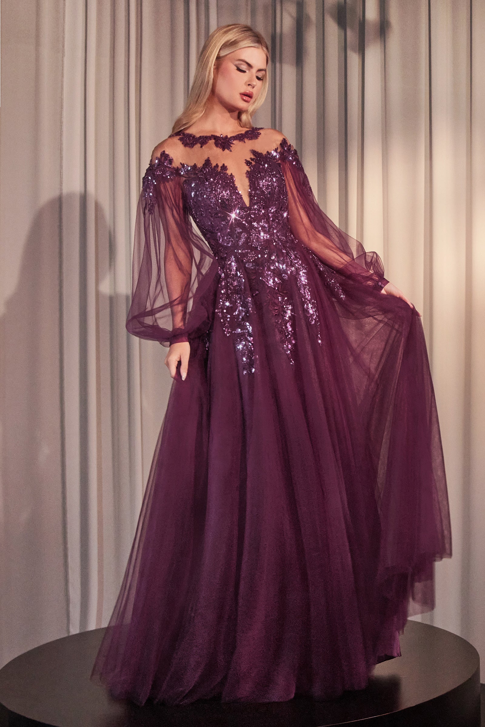 Andrea & Leo A1263 Elegant A-Line Long Sleeve Tulle Wedding Gown for Brides - Perfect for Church Ceremonies, Formal Events & Evening Galas