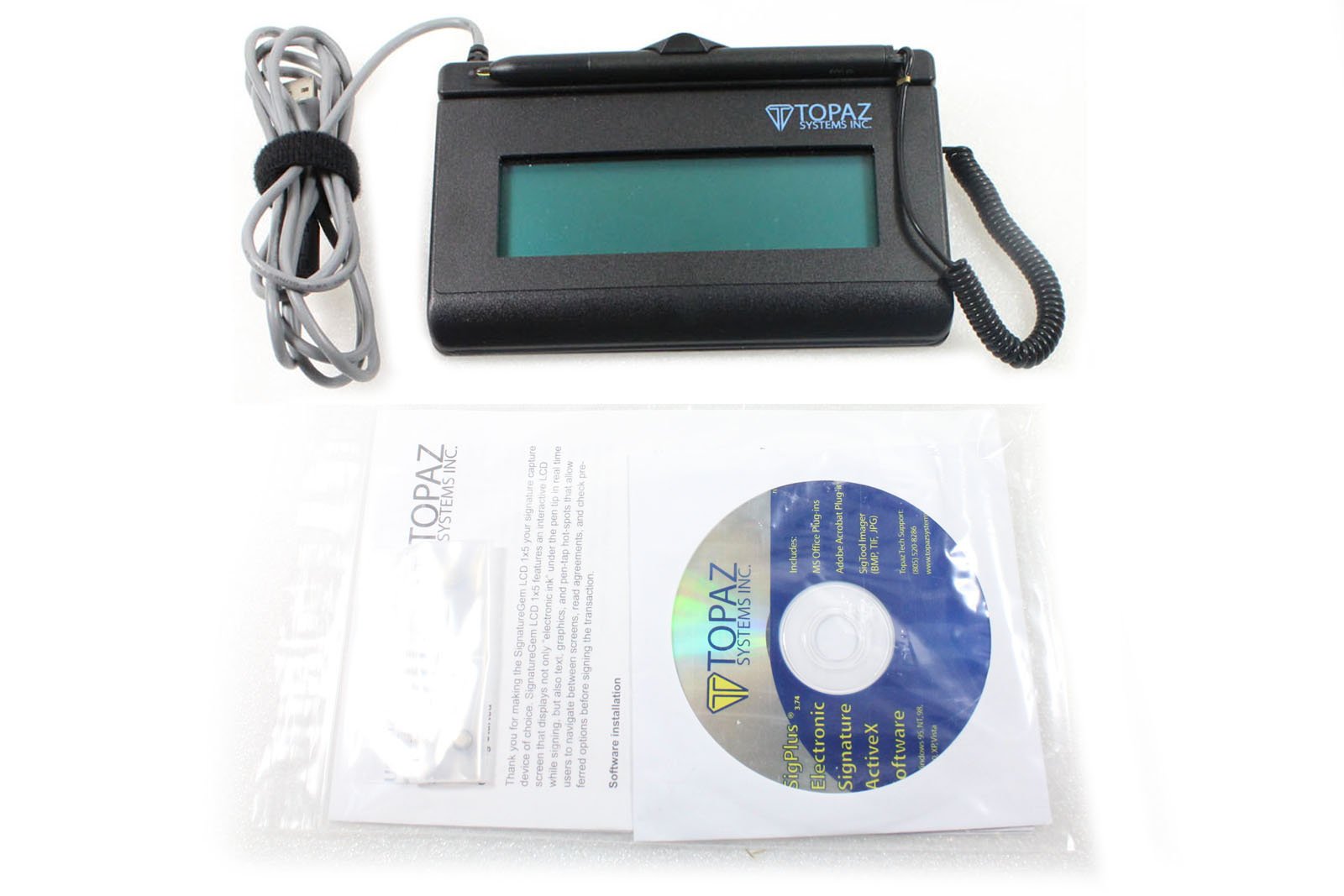 Topaz SignatureGem T-L462-HSB-R LCD 1x5 USB Signature Capture Pad - Digital Signature Device for Secure Document Signing | Perfect for Retail POS, Banking, Healthcare & Delivery Services