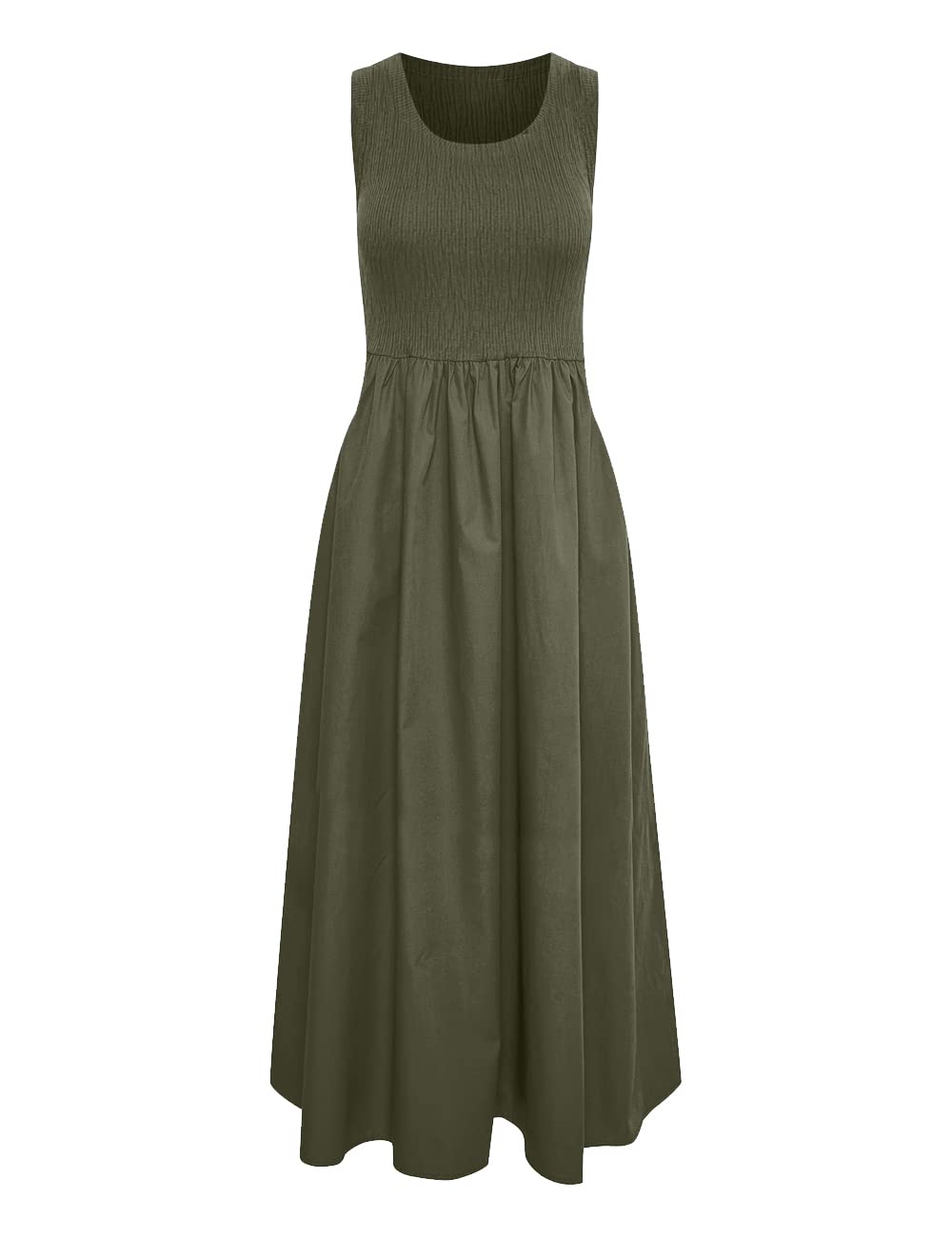 Dnzzs Women's Sleeveless Flowy Maxi Dress with Pockets - Summer Casual Long Dress for Vacation, Beach, Party & Outdoor Activities